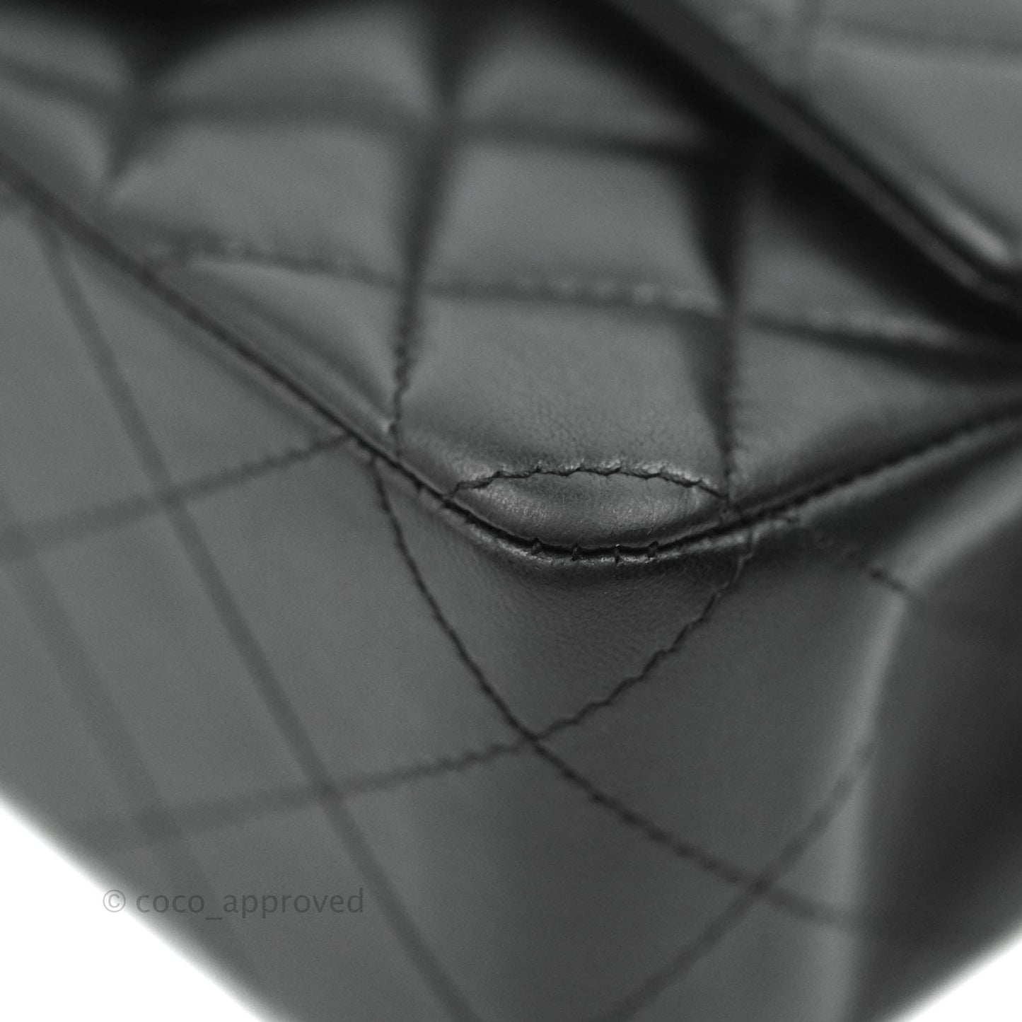 Chanel Quilted Mini Rectangular Black Lambskin Dark Silver Hardware