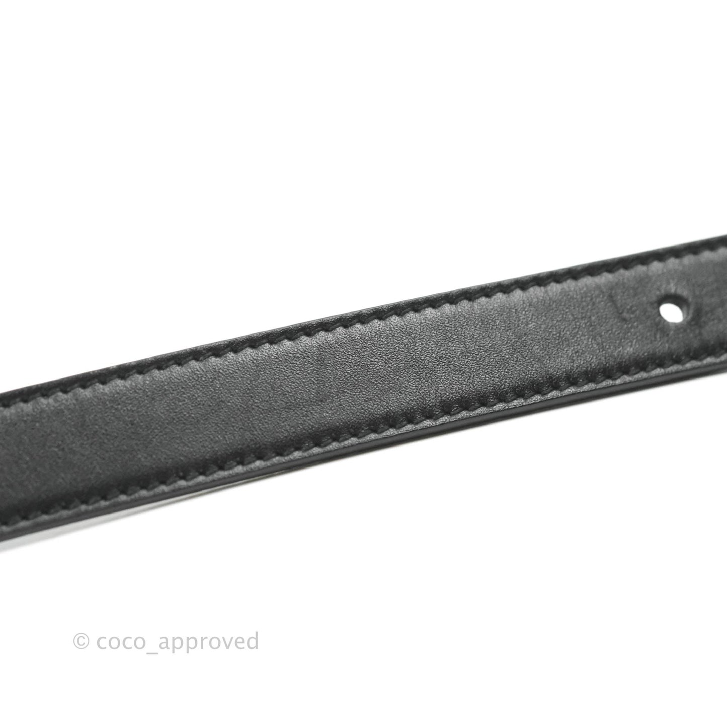 Gucci Double GG Black Calfskin 20mm Belt 80 32