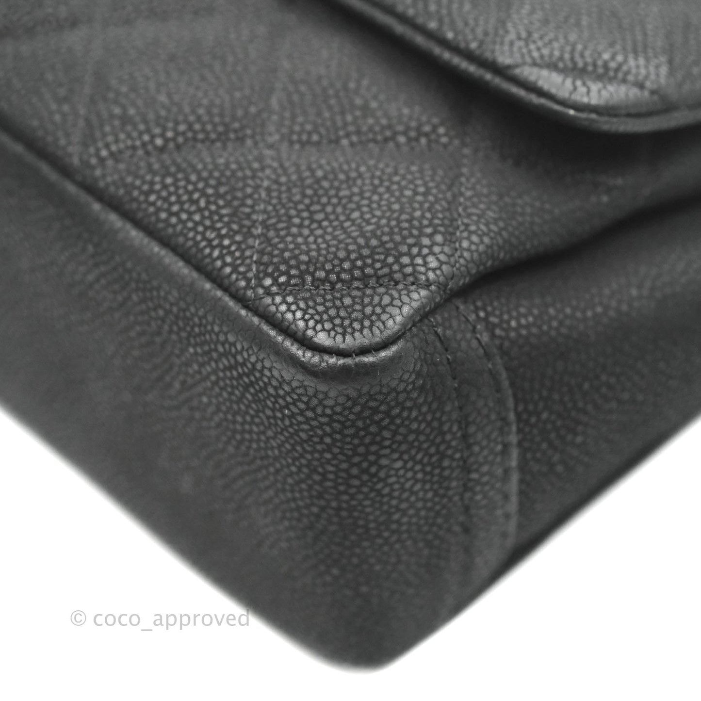 Chanel Lady Pearly Flap Bag Black Caviar Silver Hardware
