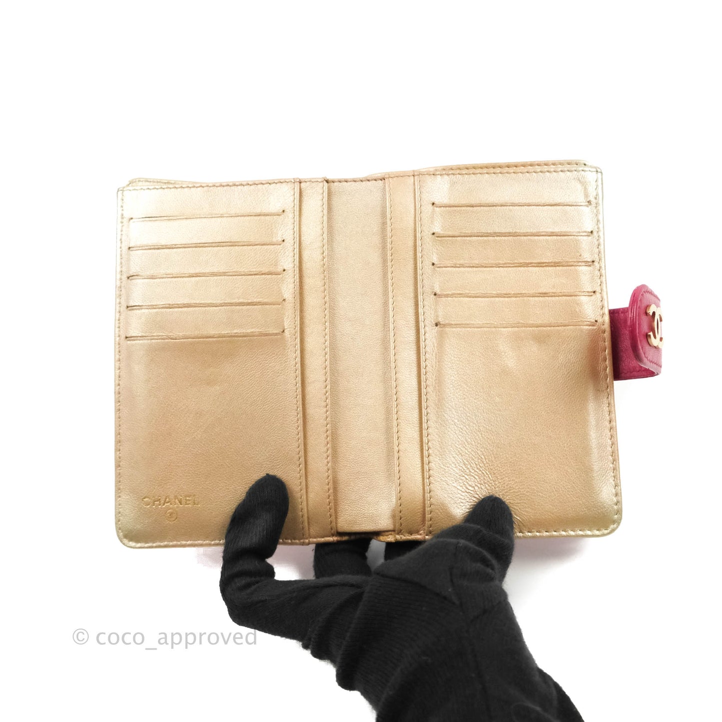 Chanel Wallet in Pink Camellia Embossed Lambskin