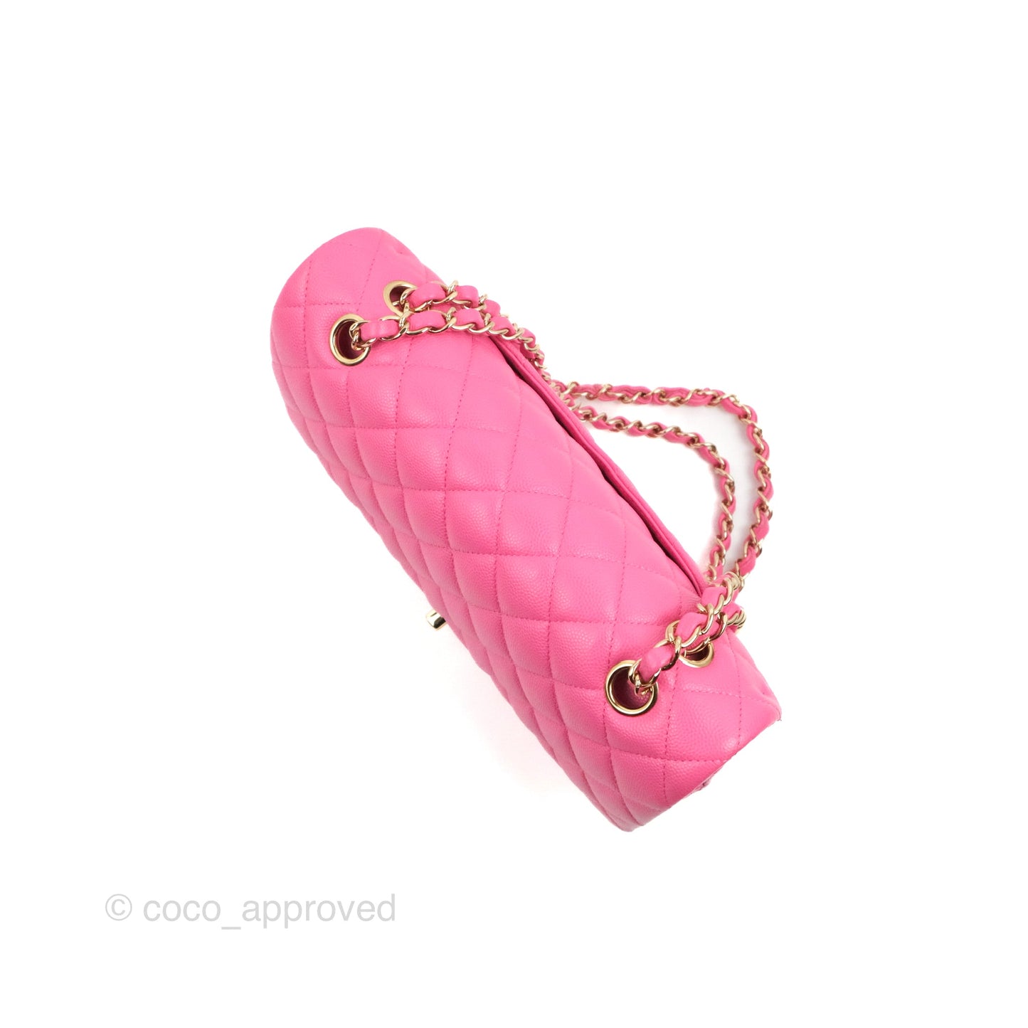 Chanel Classic Quilted M/L Medium Flap Pink Caviar Gold Hardware