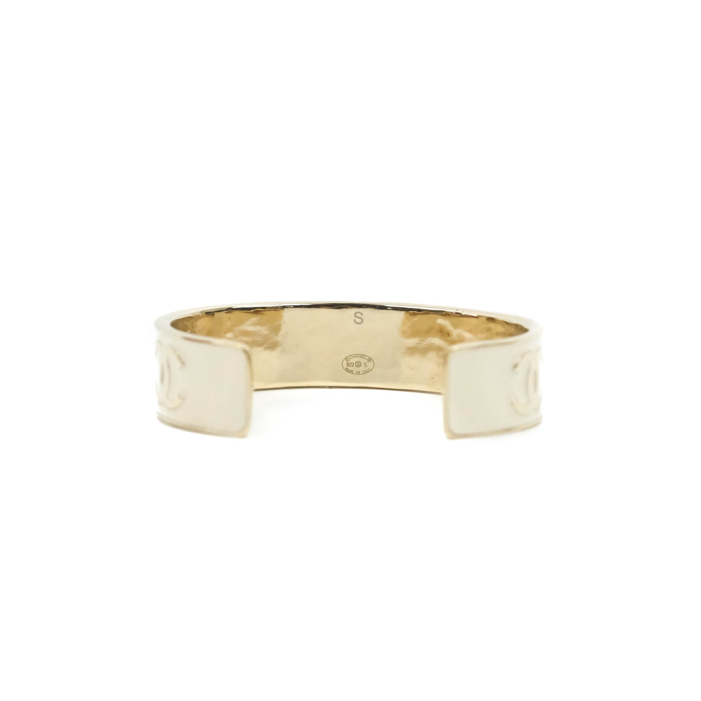 Chanel CC Logo Gold Tone Bracelet Size S 22S