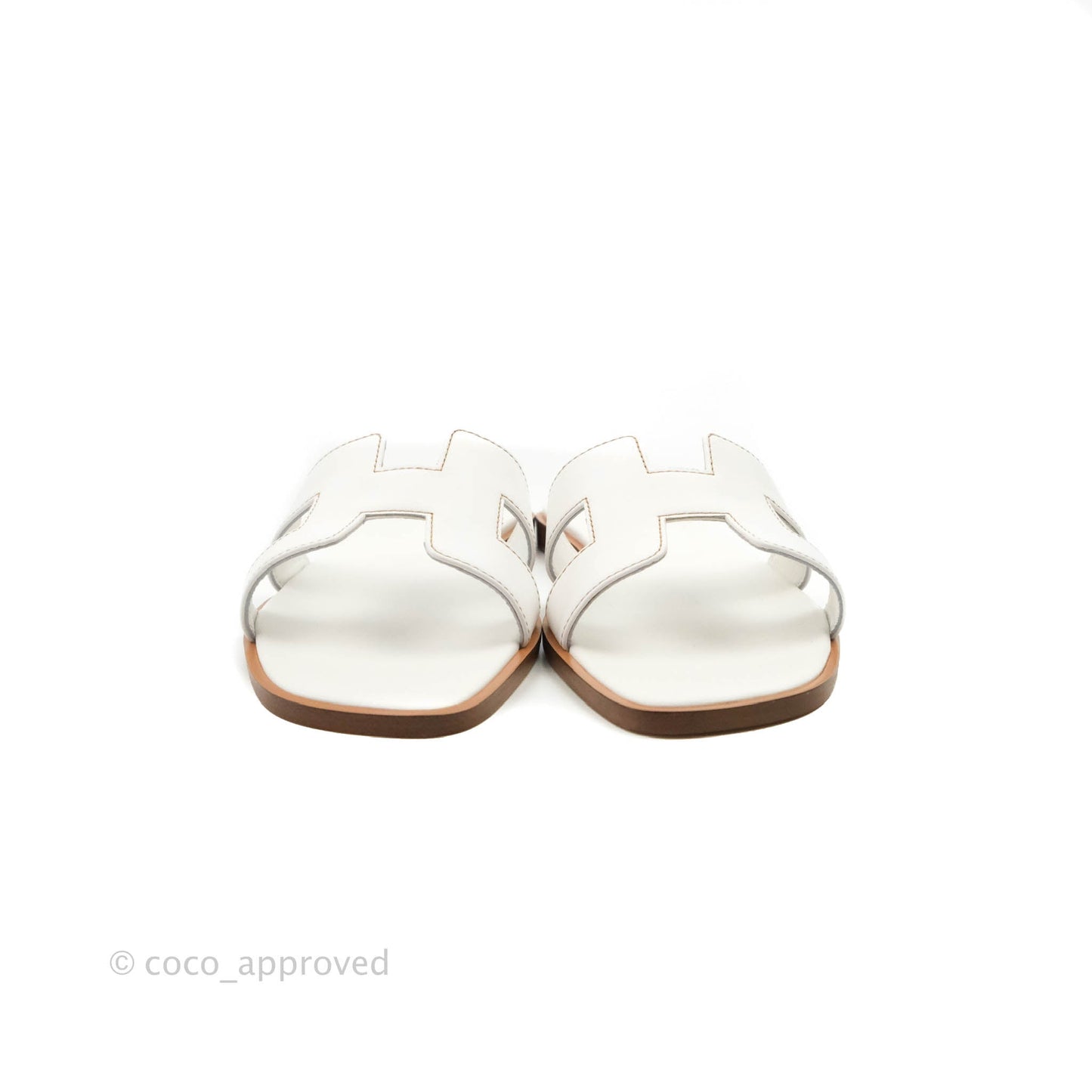 Hermès Oran Sandals in White Size 38.5