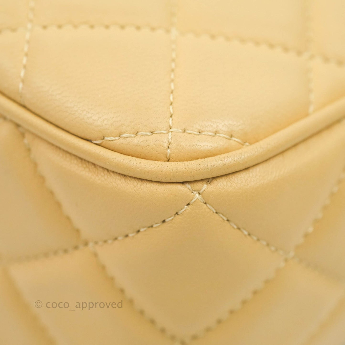 Chanel Calfskin Coco Vintage Camera Case Beige Gold Hardware
