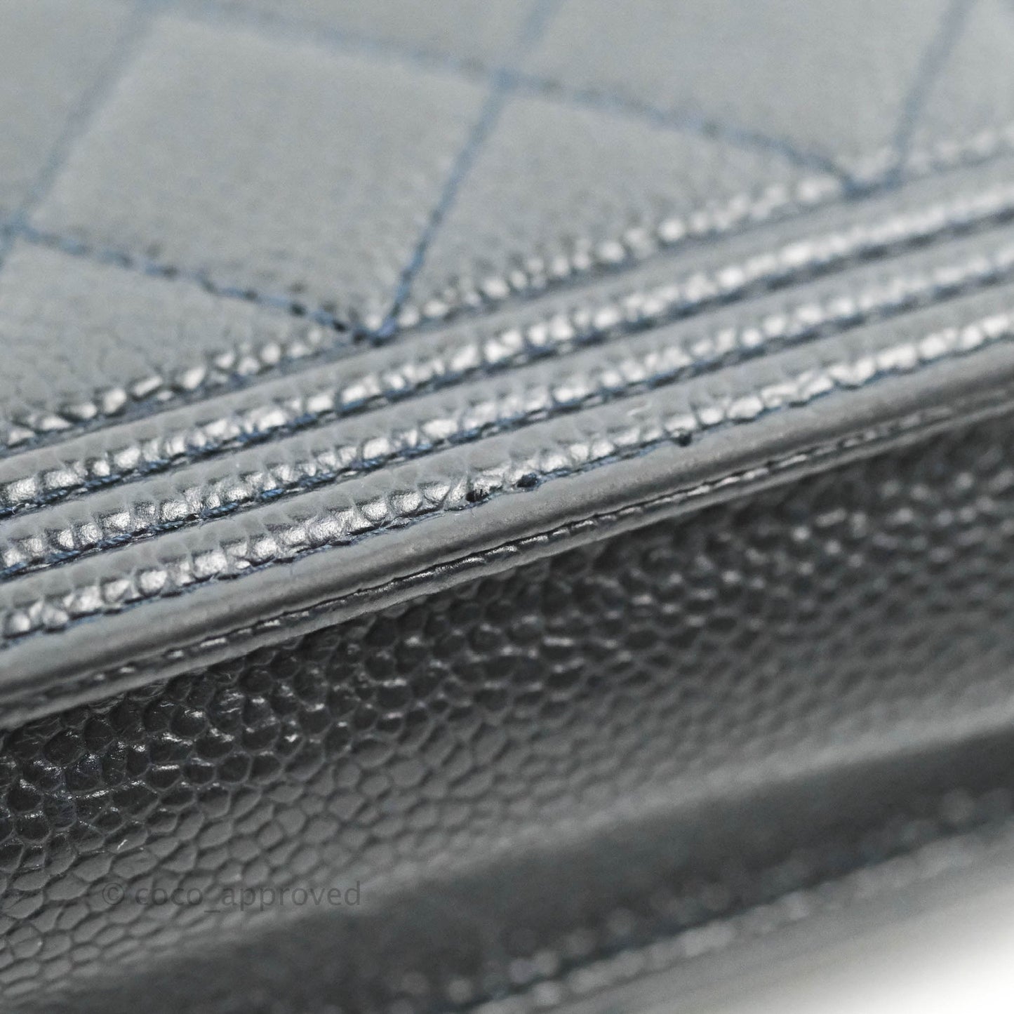 Chanel Boy Wallet on Chain WOC Ver Dark Navy Caviar Aged Gold Hardware