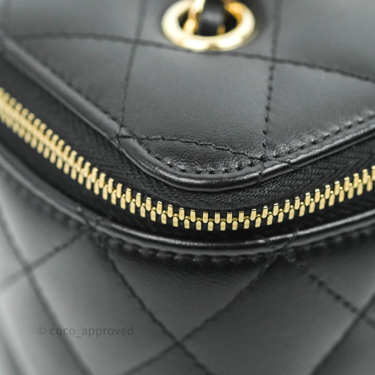 Chanel Vanity with Classic Chain Black Lambskin Gold Hardware