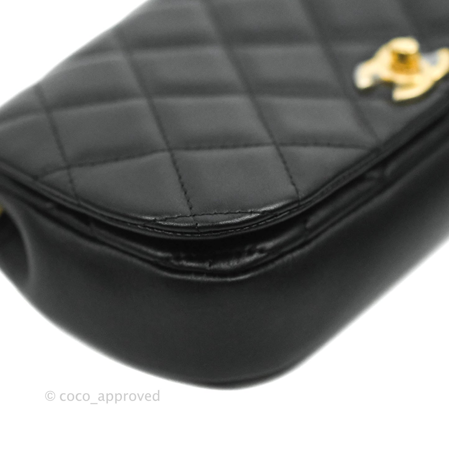 Chanel Clutch with Chain Black Calfskin Aged Gold Hardware