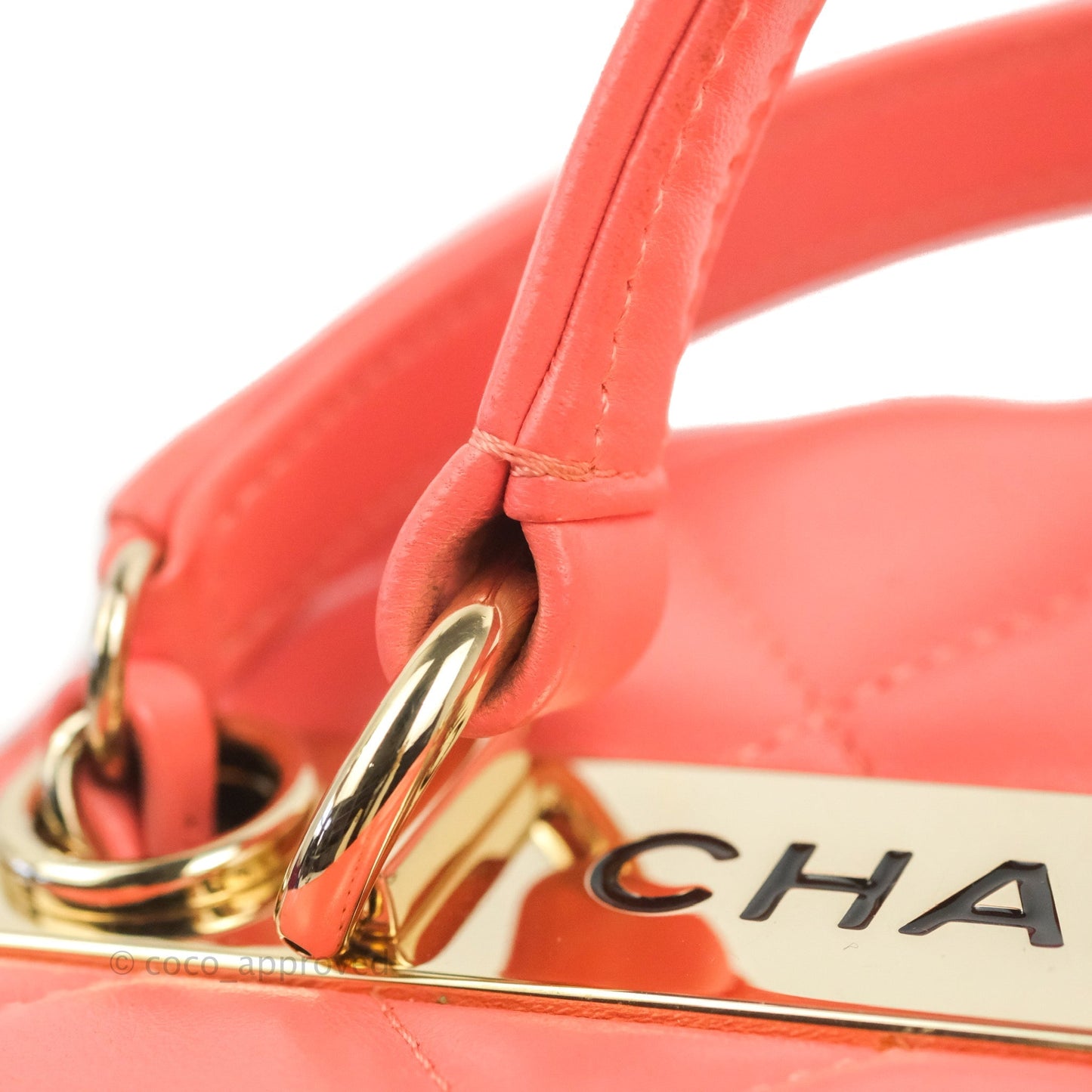 Chanel Trendy CC Vanity Case Coral Pink Lambskin Gold Hardware