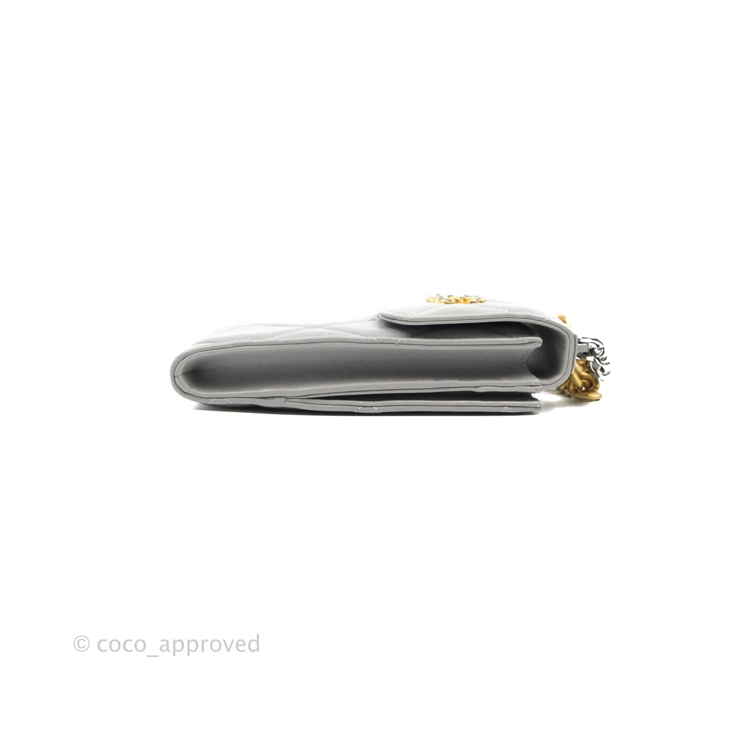 Chanel 19 Phone Holder Grey Mixed Hardware