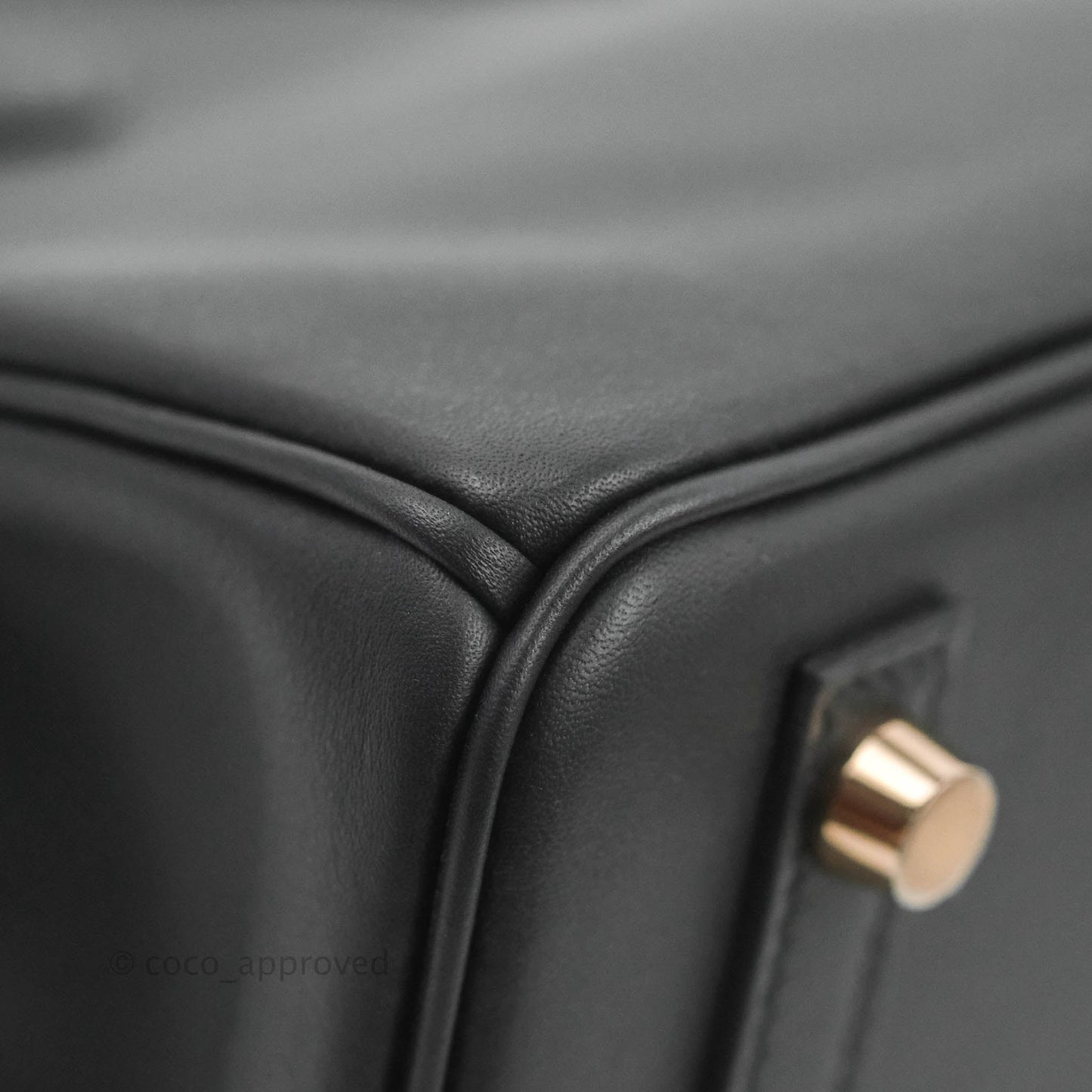Hermes Birkin 25 Black Swift Rose Gold Hardware
