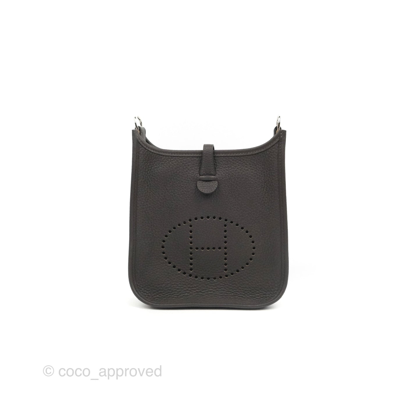 Hermès Mini Evelyne 16 Ebene Clemence Palladium Hardware