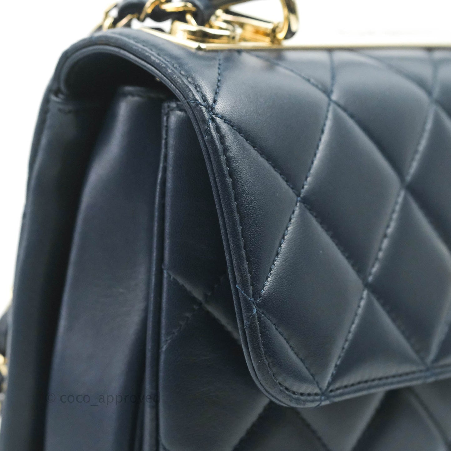 Chanel Small Trendy CC Navy Lambskin Gold Hardware