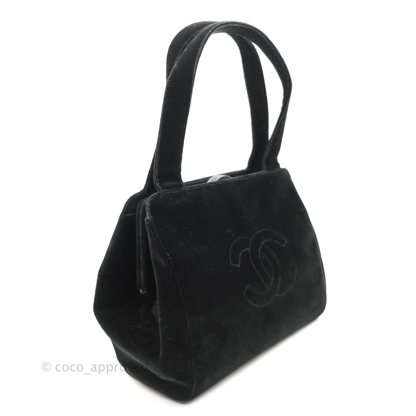 Chanel Vintage CC Handbag So Black Velvet
