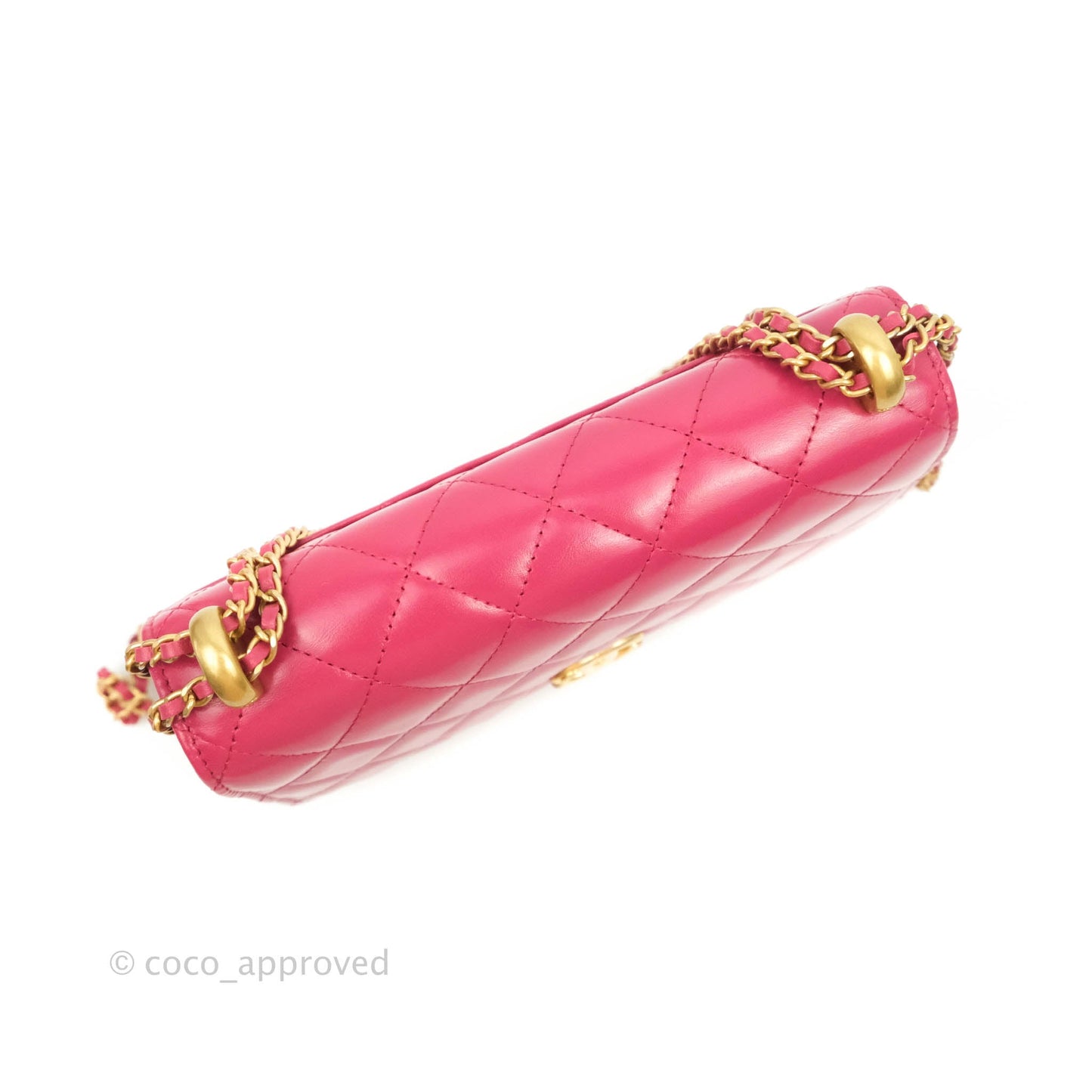 Chanel Quilted Perfect Fit Adjustable Wallet On Chain WOC Pink Calfskin Aged Gold Hardware