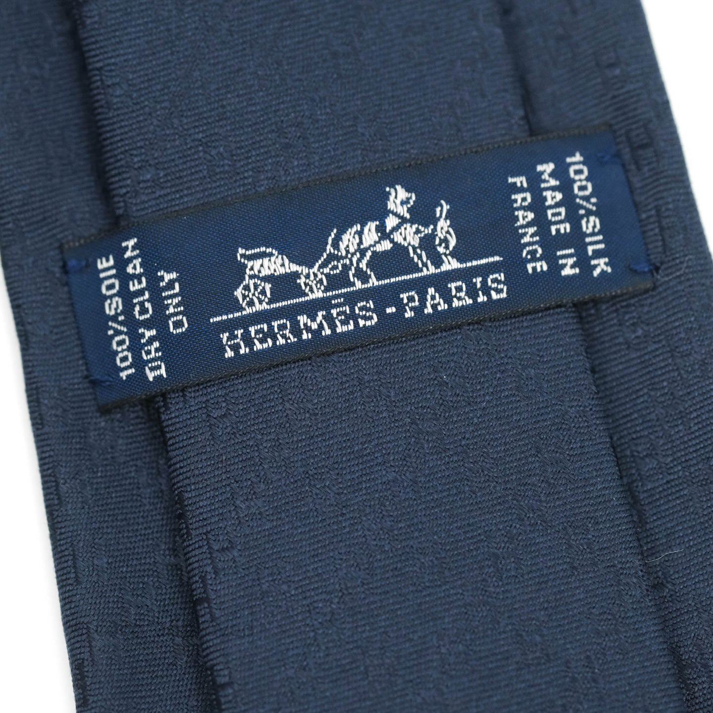 Hermès Tie 7 Faconnee New H tie in Navy Silk