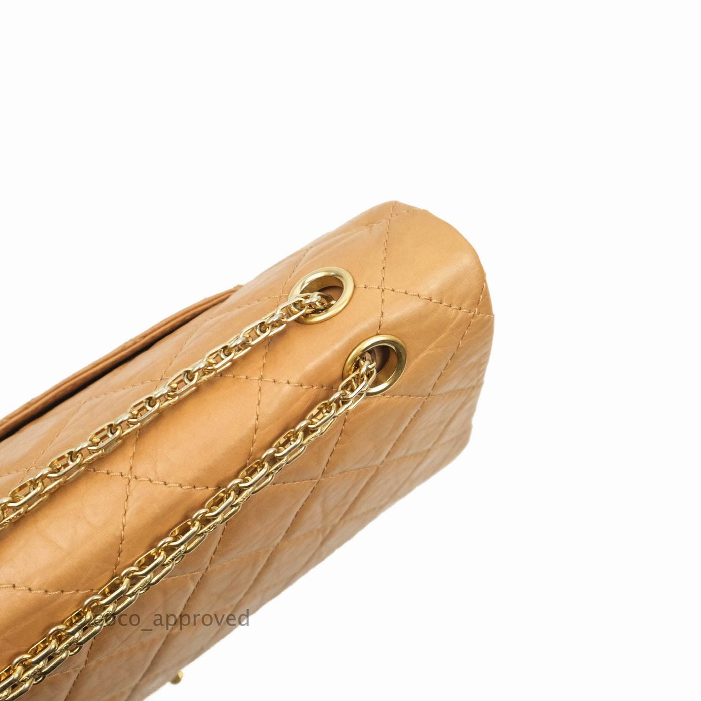 Chanel Quilted Reissue 227 Flap Beige Calfskin Aged Gold Hardware