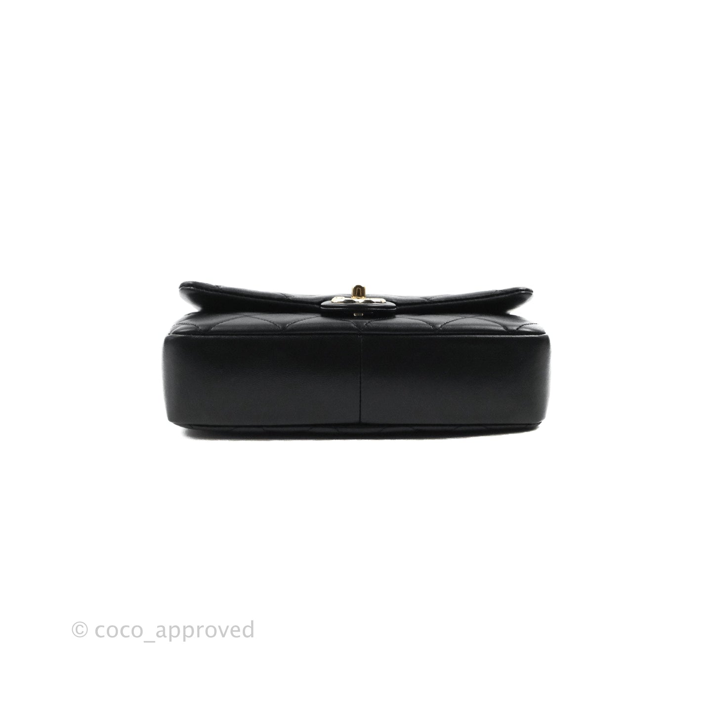 Chanel Quilted Resin Bi-Color Chain Flap Bag Black Lambskin