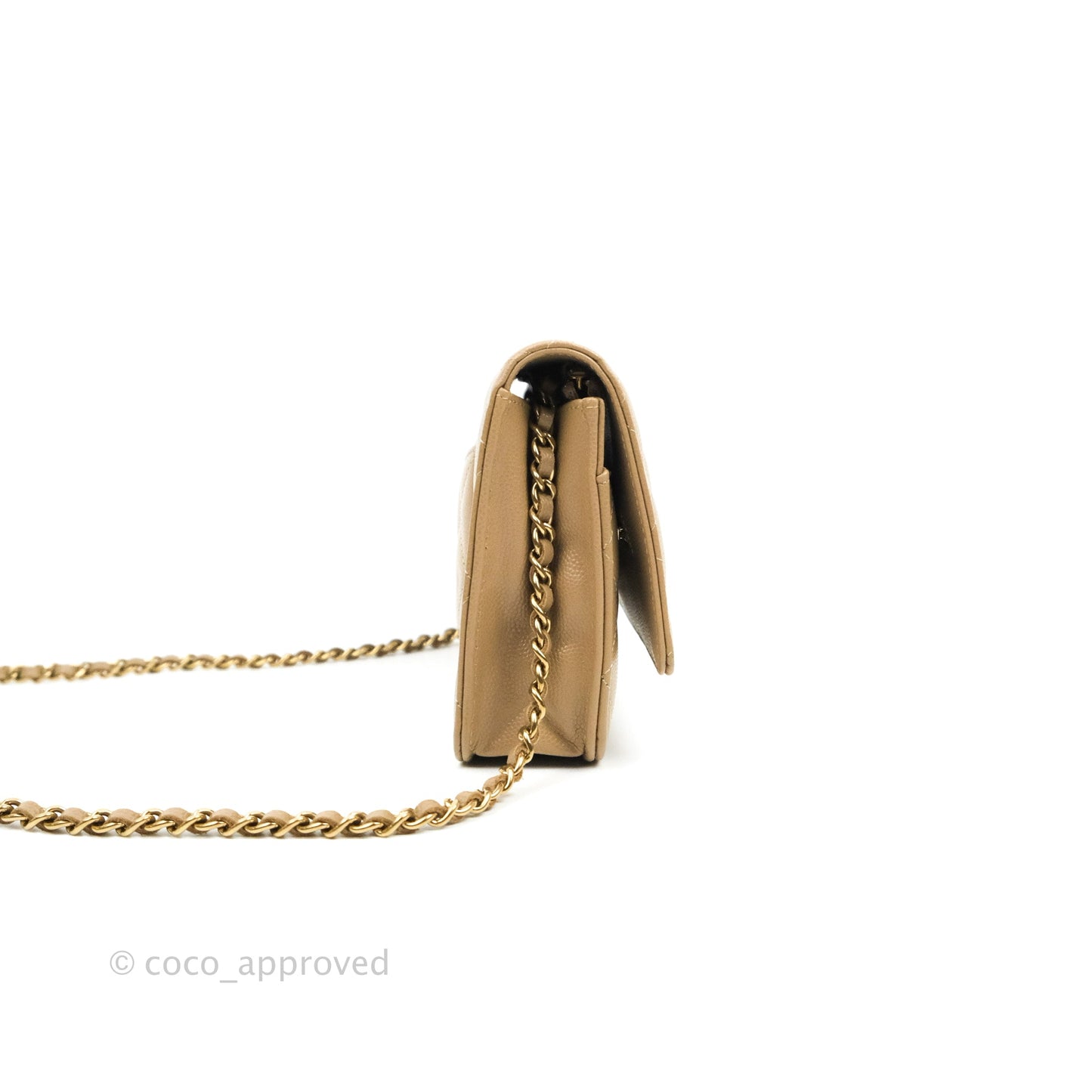 Chanel Quilted Classic WOC Dark Beige Caviar Gold Hardware