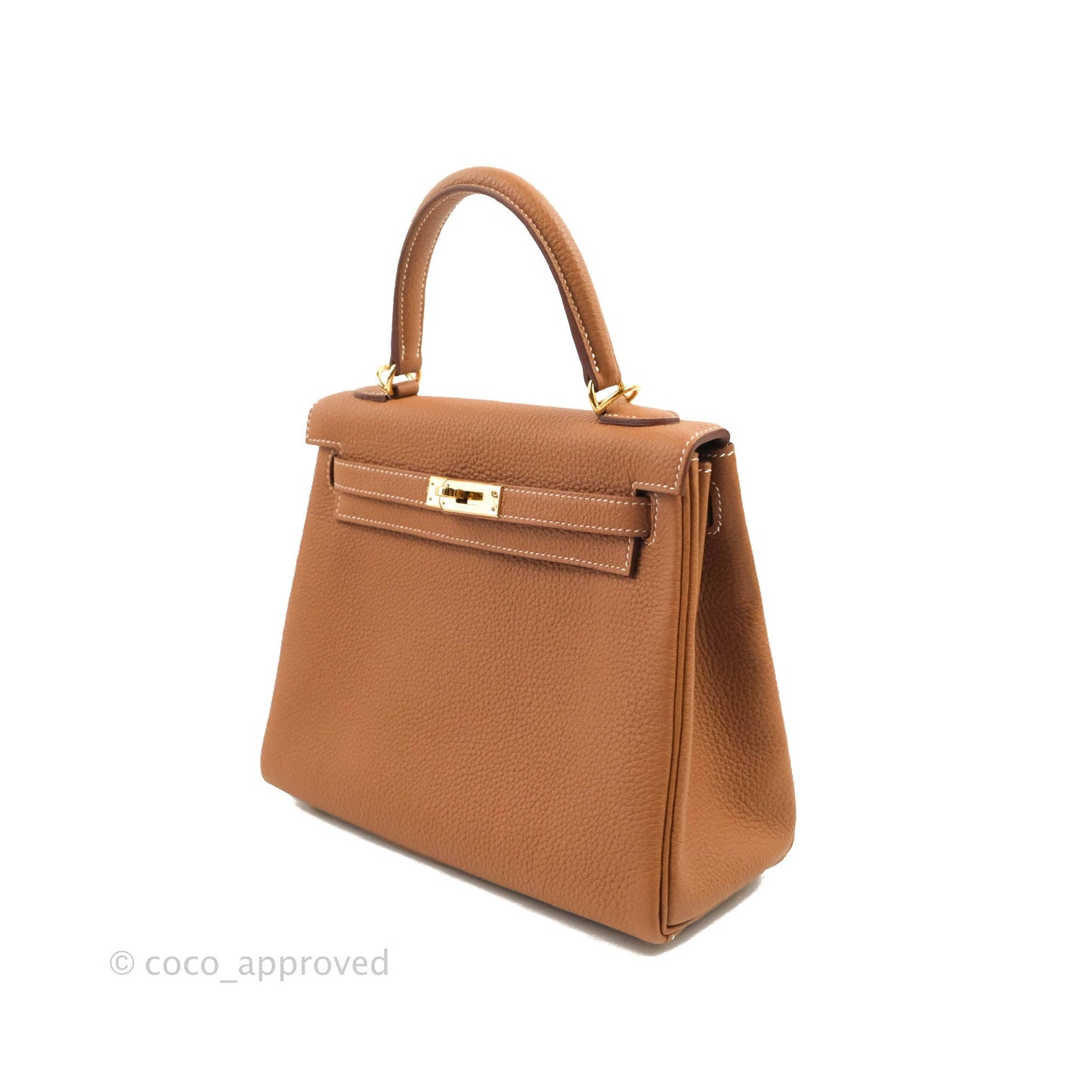 Hermès Retourne Kelly 25 Gold Togo Gold Hardware