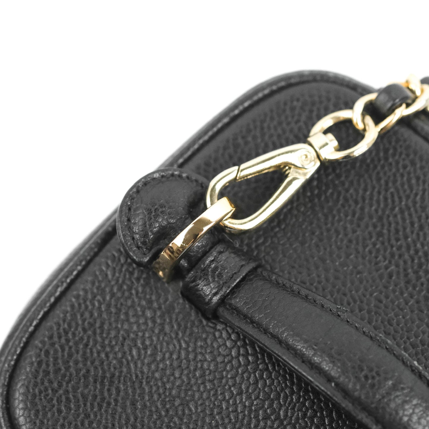 Chanel Vintage Vanity Case Black Caviar Gold Hardware
