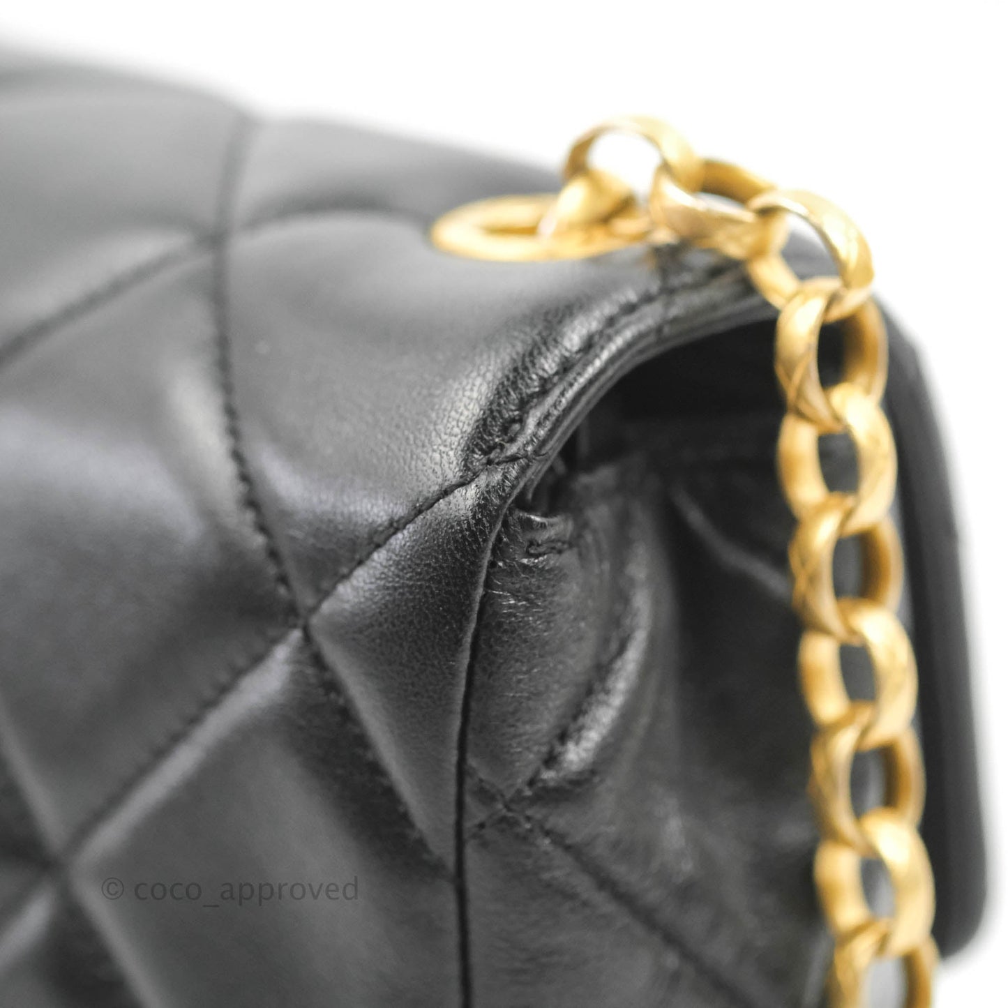 Chanel Quilted Square Flap Bijoux Chain Strap Black Aged Gold Hardware