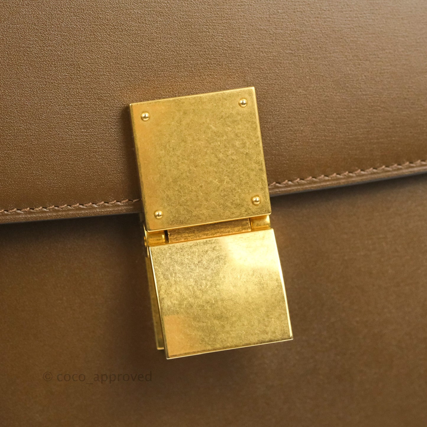 Celine Medium Classic Box Flap Caramel Smooth Calfskin