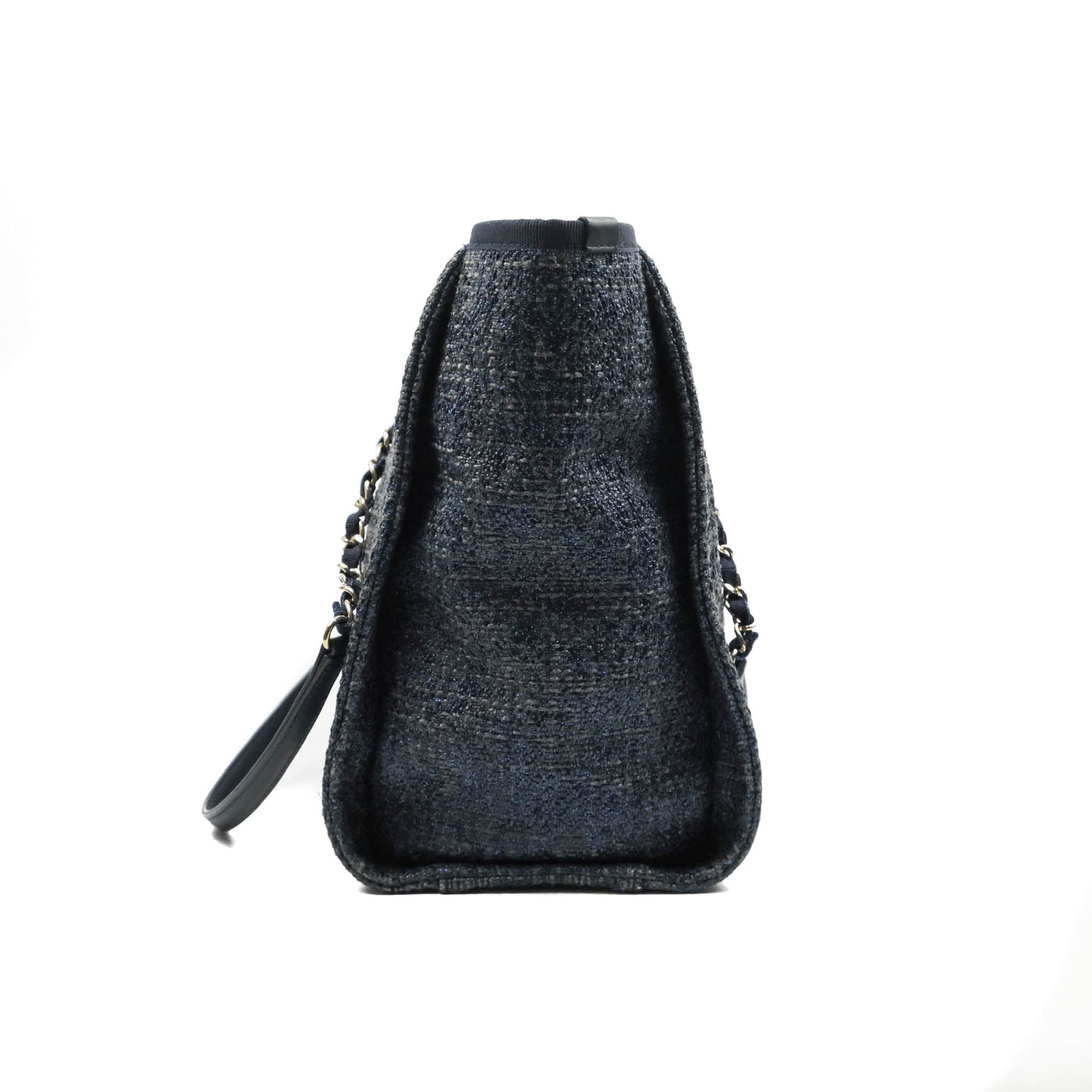 Chanel Medium Deauville Tote Navy Canvas Gold Hardware