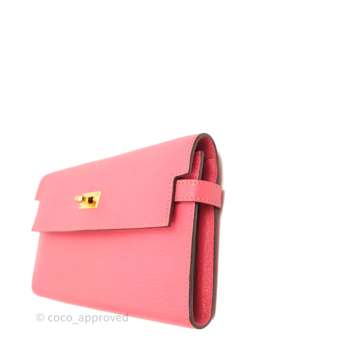 Hermès Kelly Wallet Rose Lipstick Chevre Gold Hardware