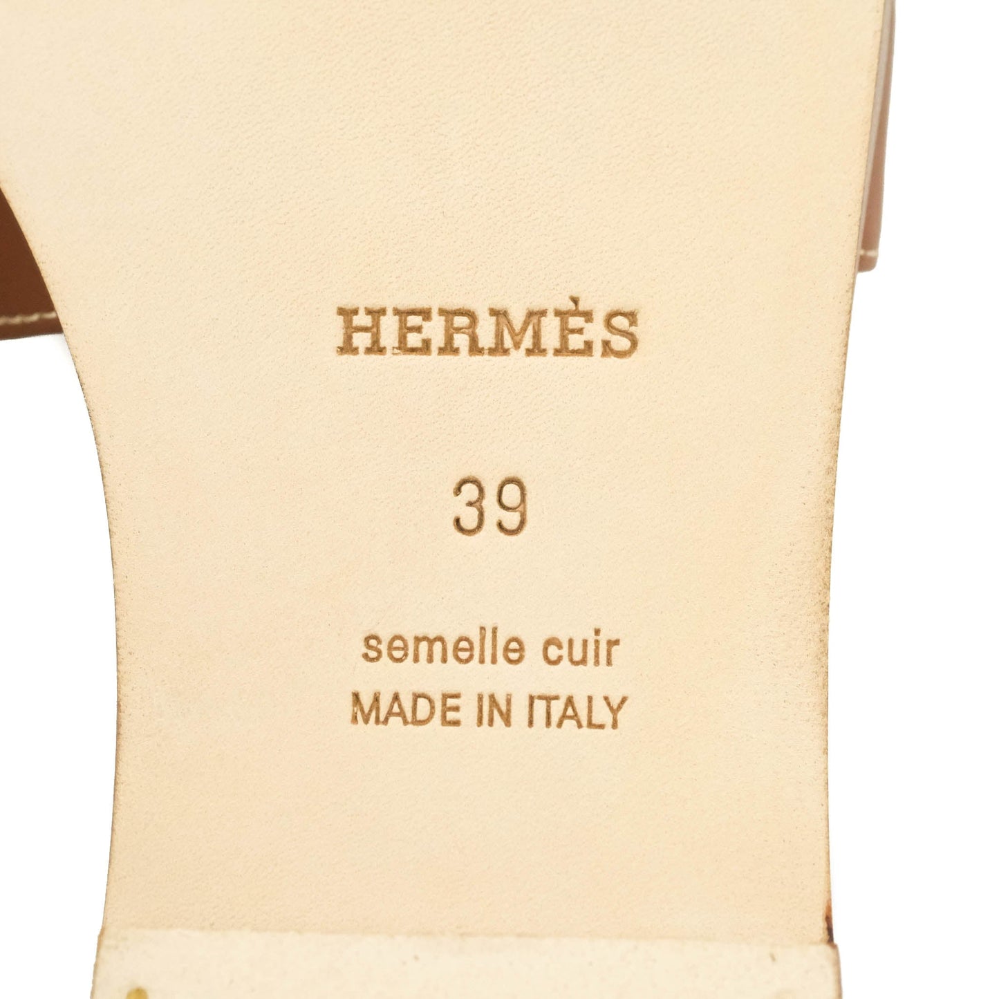 Hermès Oran Sandals in Gold Size 39