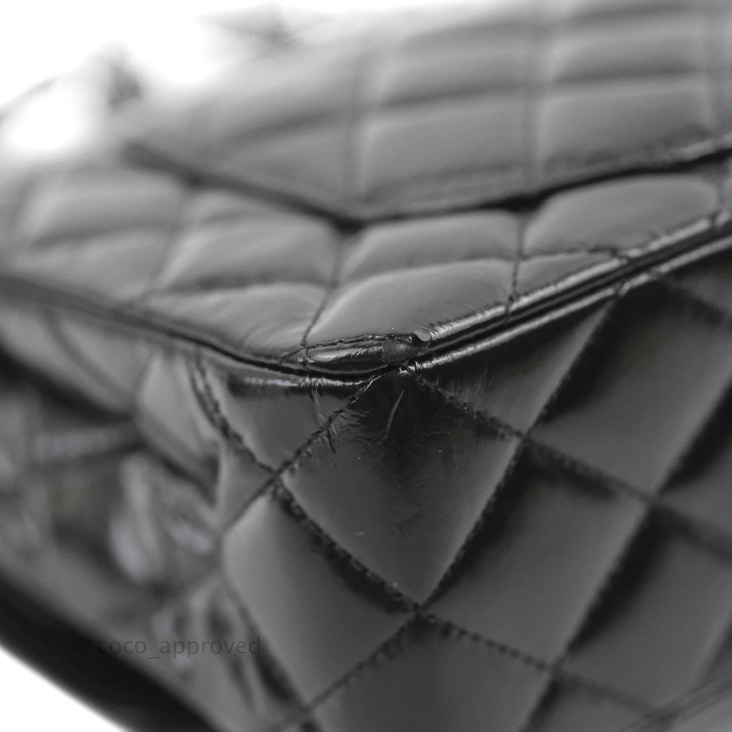 Chanel Small Classic Quilted Flap So Black Glazed Crumpled Calfskin