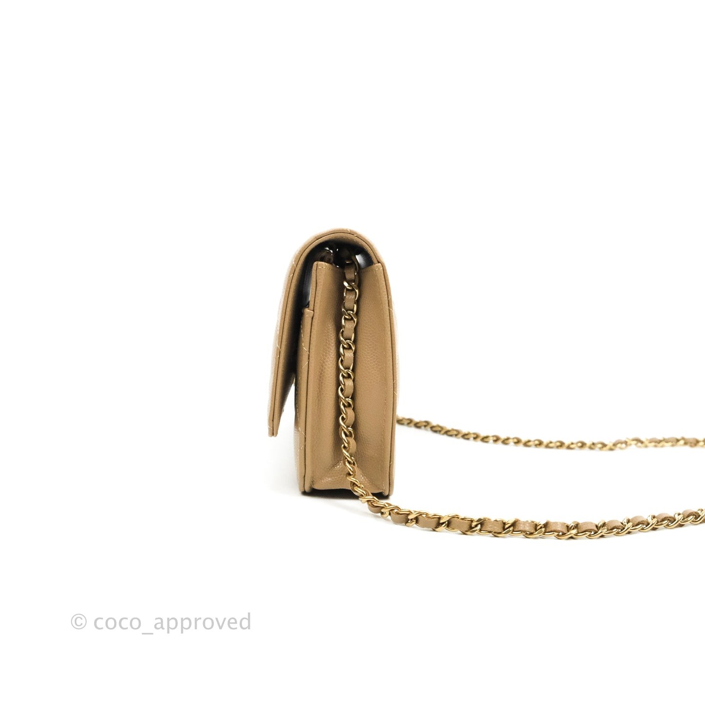 Chanel Quilted Classic WOC Dark Beige Caviar Gold Hardware