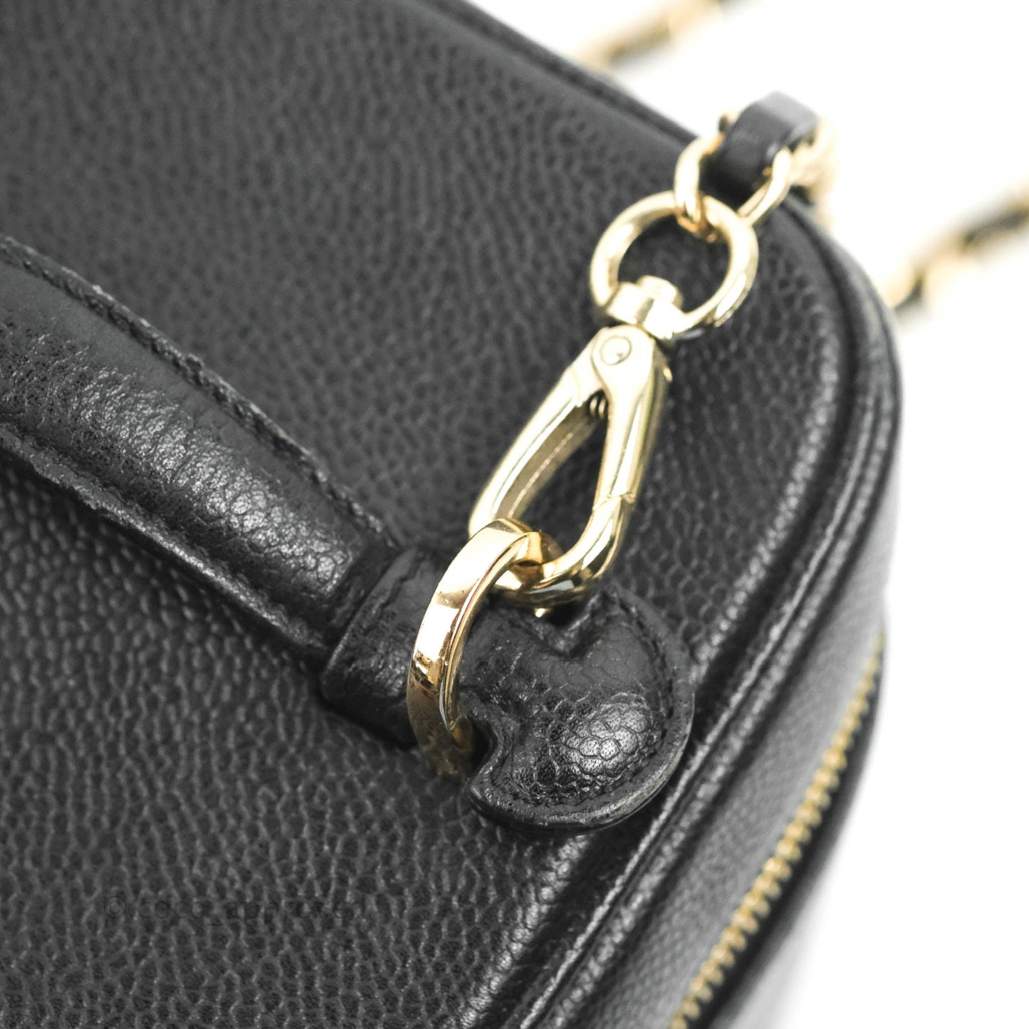 Chanel Vintage Vanity Case Black Caviar Gold Hardware