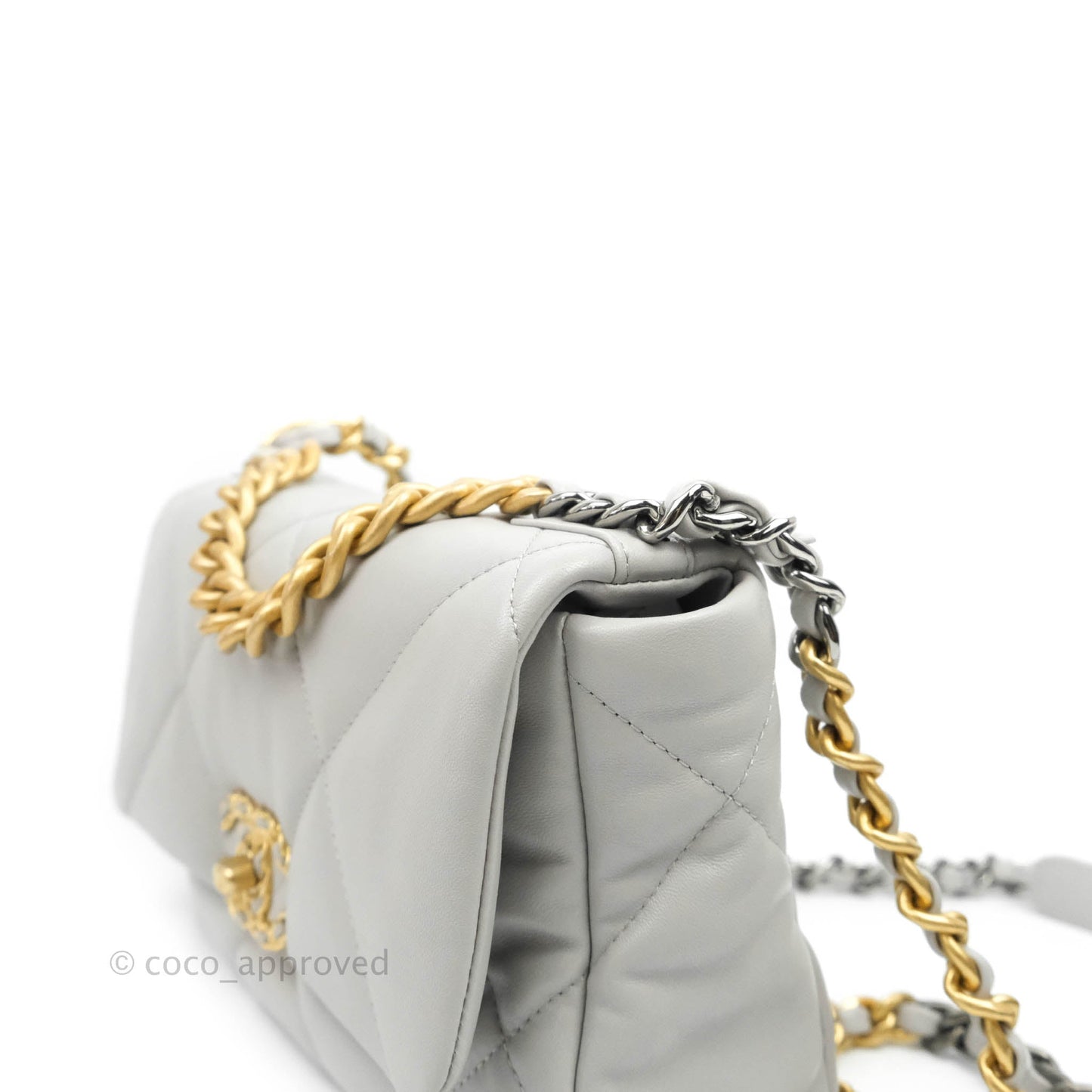 Chanel 19 Small Grey Lambskin Mixed Hardware