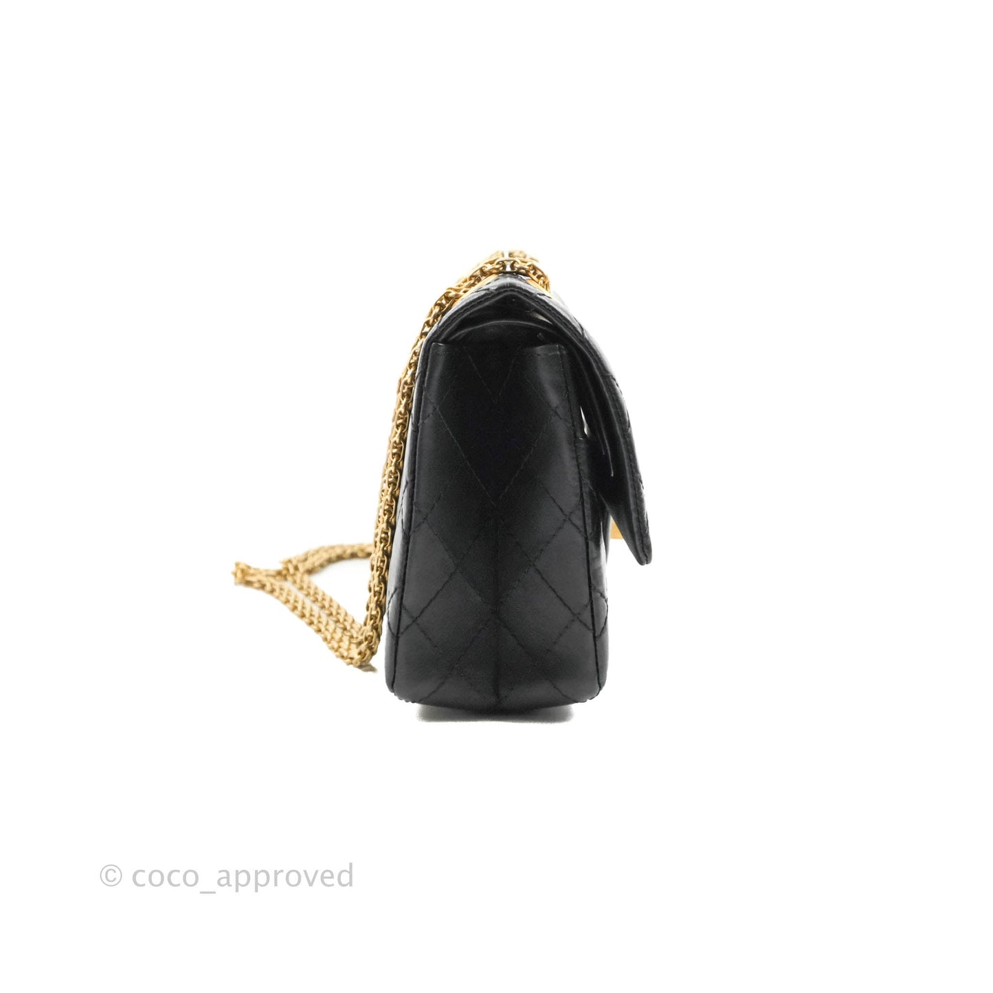Chanel Reissue 225 Quilted Flap Black Aged Calfskin Aged Gold Hardware