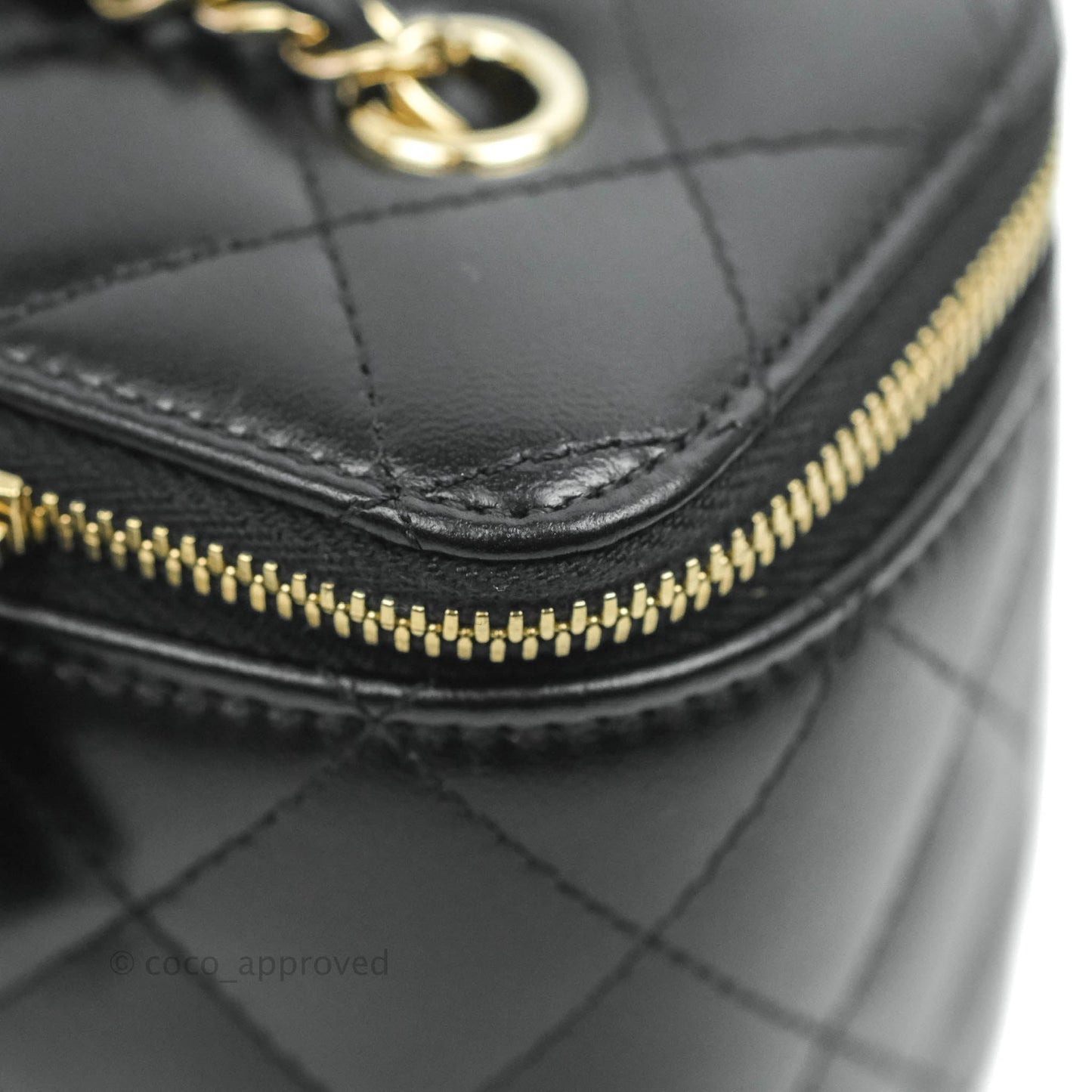 Chanel Vanity with Classic Chain Black Lambskin Gold Hardware
