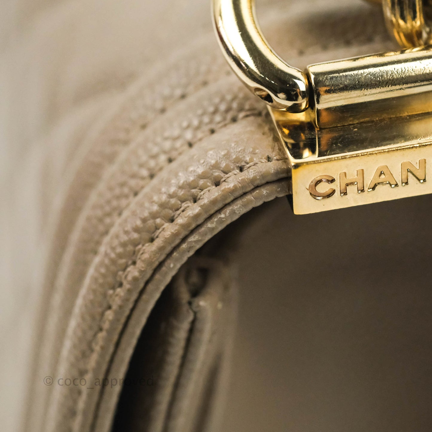 Chanel Quilted Medium Boy Grey Caviar Gold Hardware