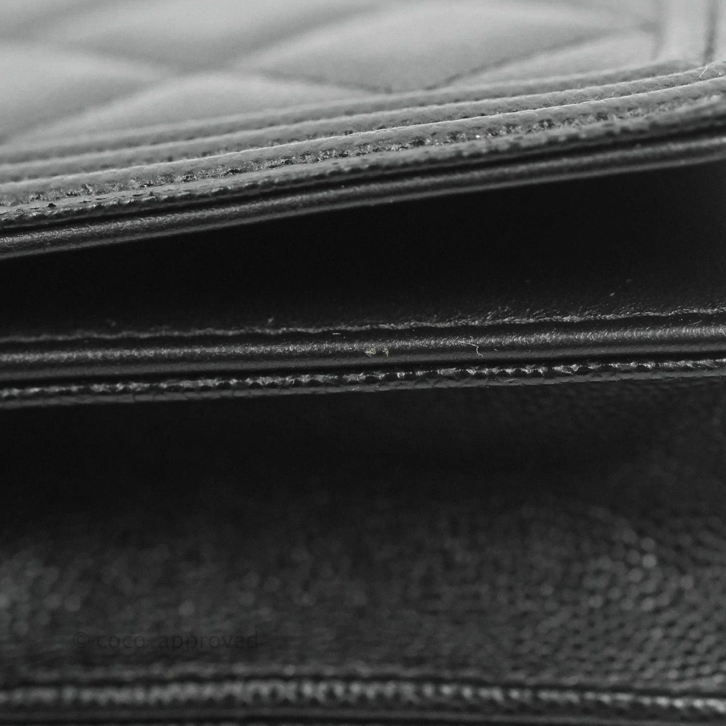 Chanel Quilted Boy Wallet on Chain WOC Black Caviar Ruthenium Hardware