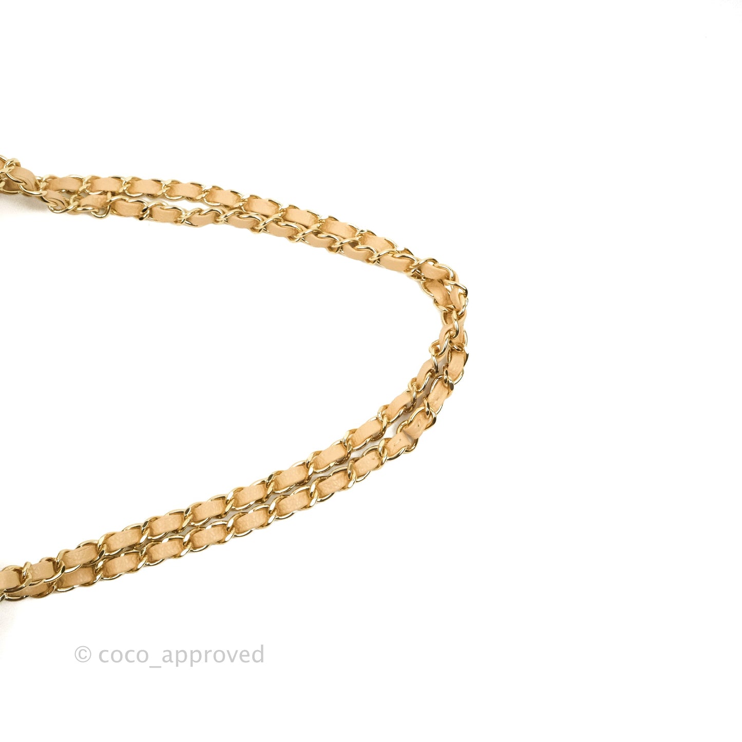 Chanel Classic M/L Medium Flap Quilted Beige Caviar Gold Hardware