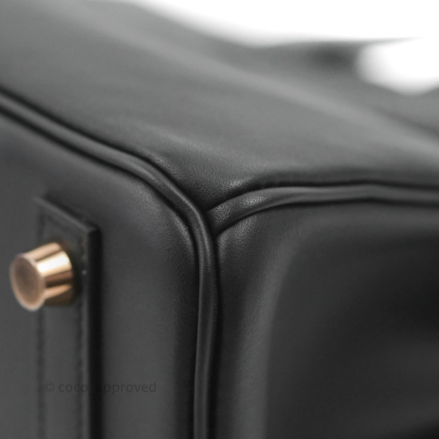Hermes Birkin 25 Black Swift Rose Gold Hardware