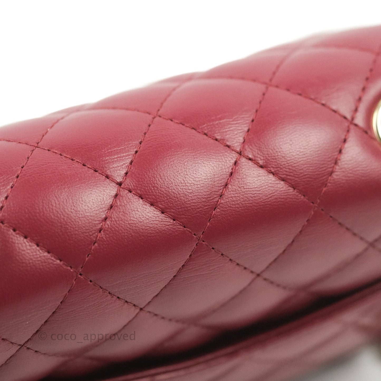 Chanel Quilted Mini Square Burgundy Lambskin Gold Hardware