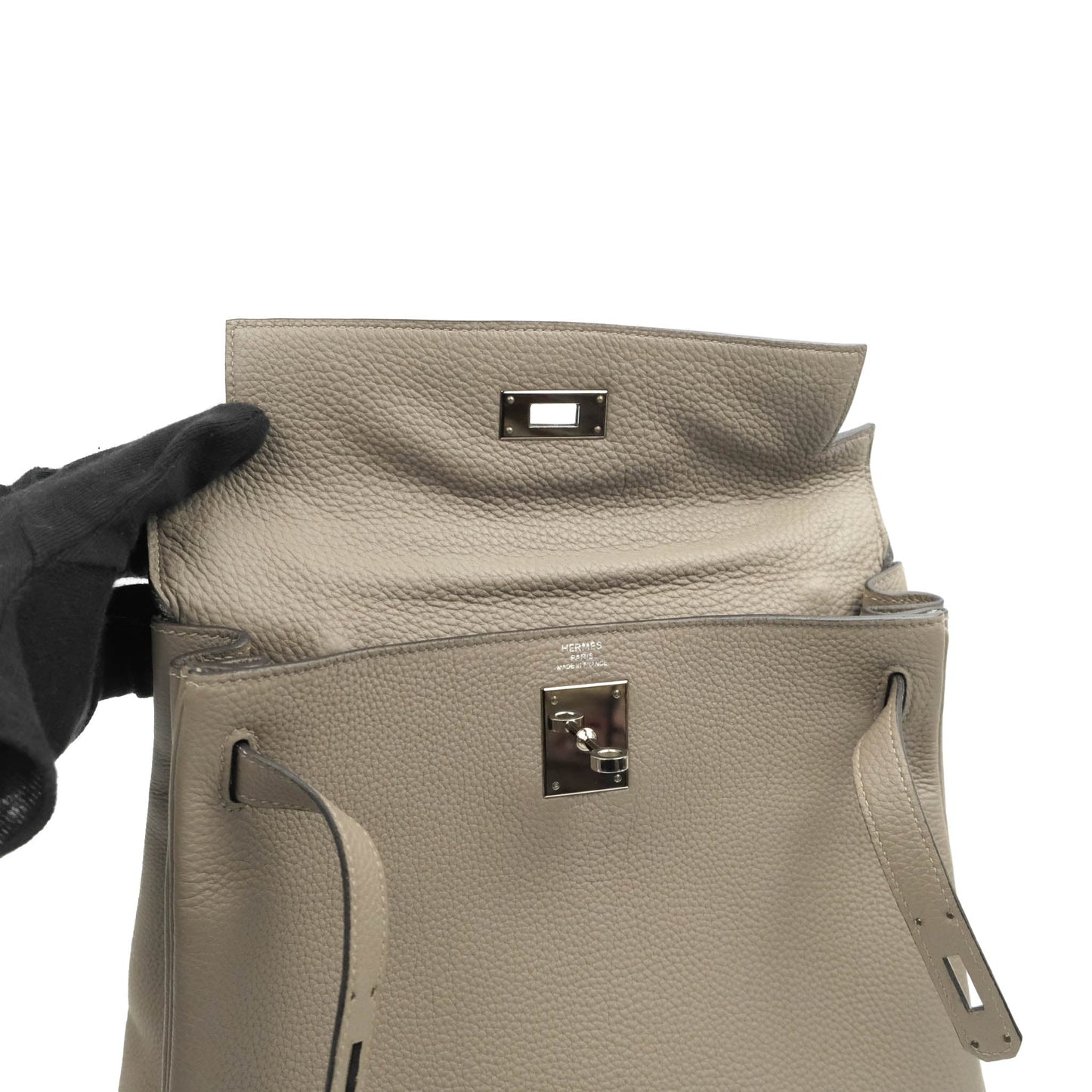 Hermès Kelly 28 Retourne Taurillon Clemence Gris Asphalt M8 Palladium Hardware