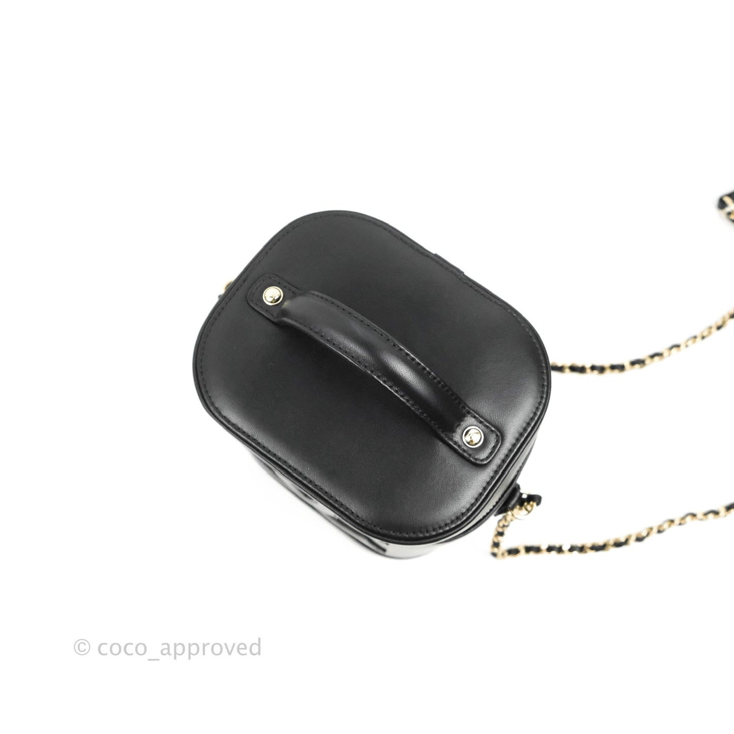 Chanel CC Mania Vanity Case Black Lambskin Gold Hardware
