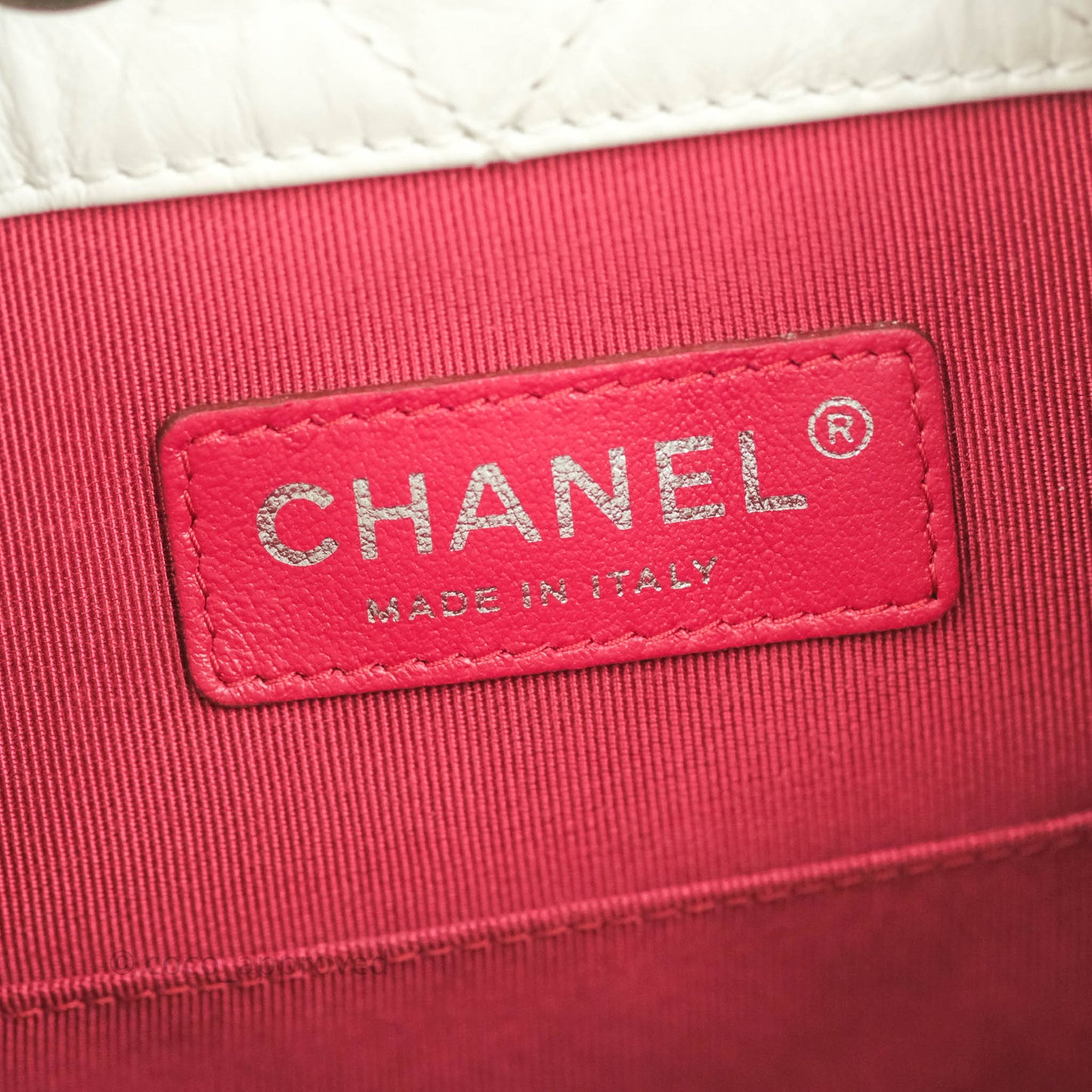 Chanel Small Gabrielle Backpack White Black Aged Calfskin