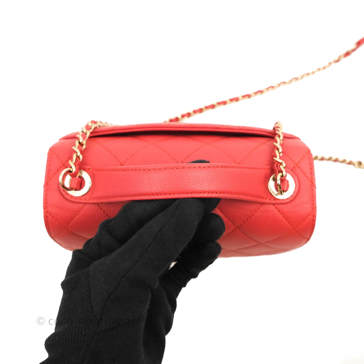 Chanel Quilted Small Business Affinity Flap Red Caviar Gold Hardware