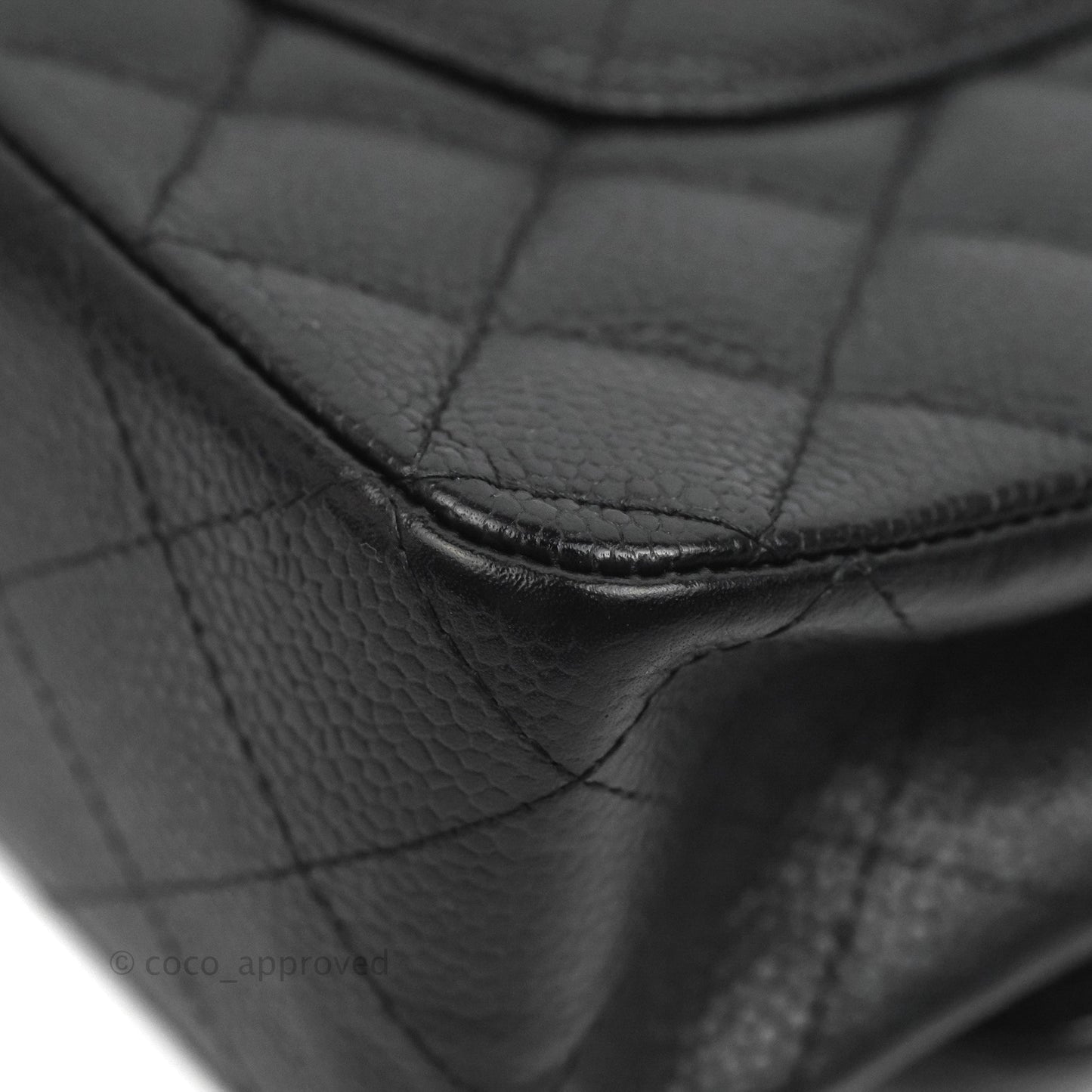 Chanel Classic M/L Medium Flap Quilted Black Caviar Silver Hardware