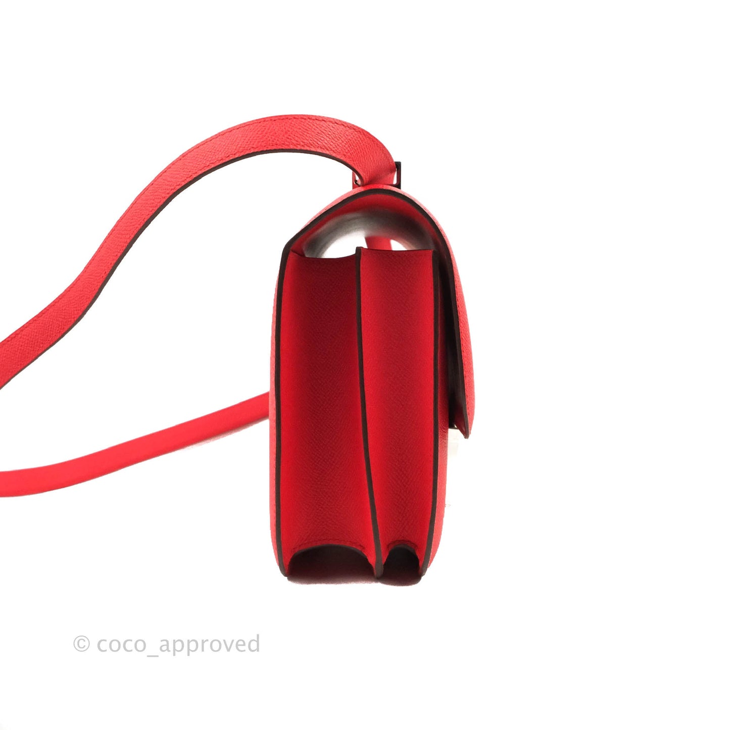Hermès Constance 24 Rouge De Coeur Veau Epsom Palladium Hardware