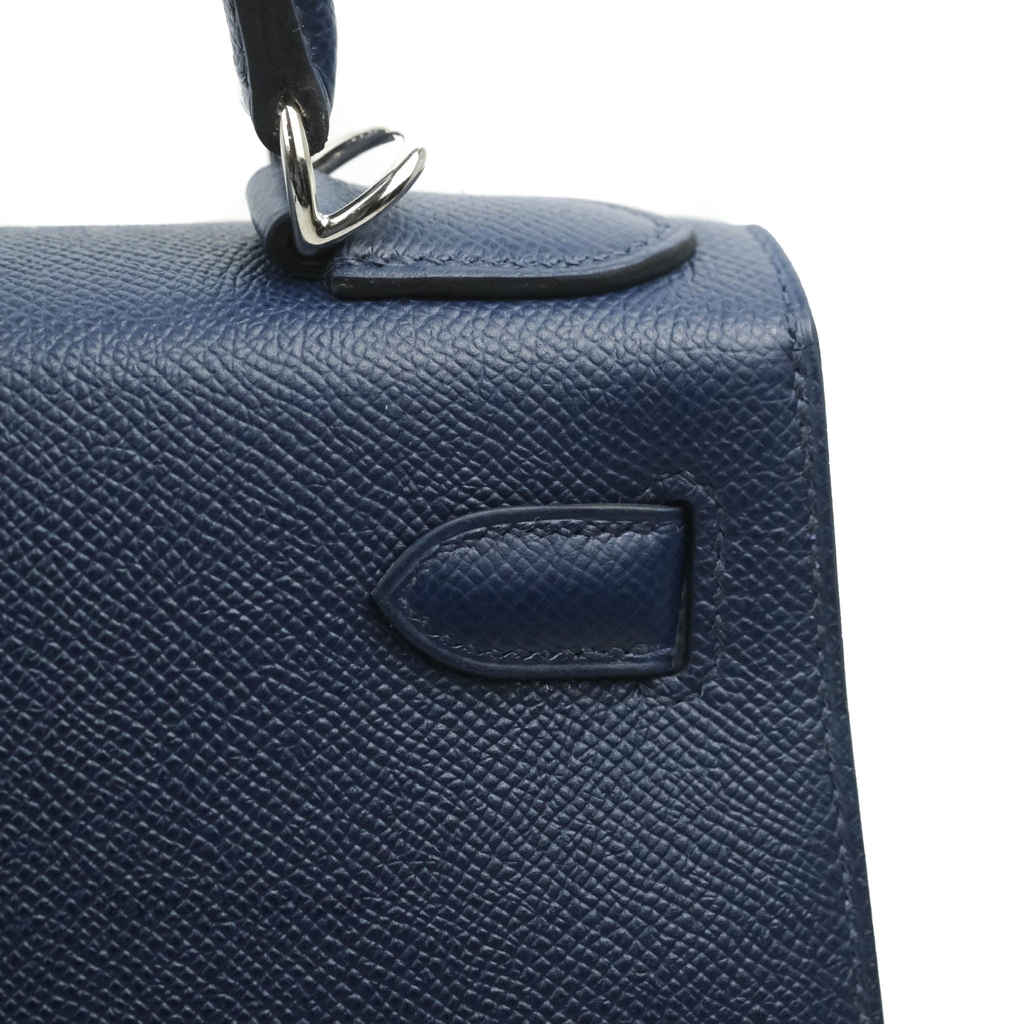 Hermès Kelly 28 Blue Epsom Palladium Hardware "Letter" Collection Limited Edition