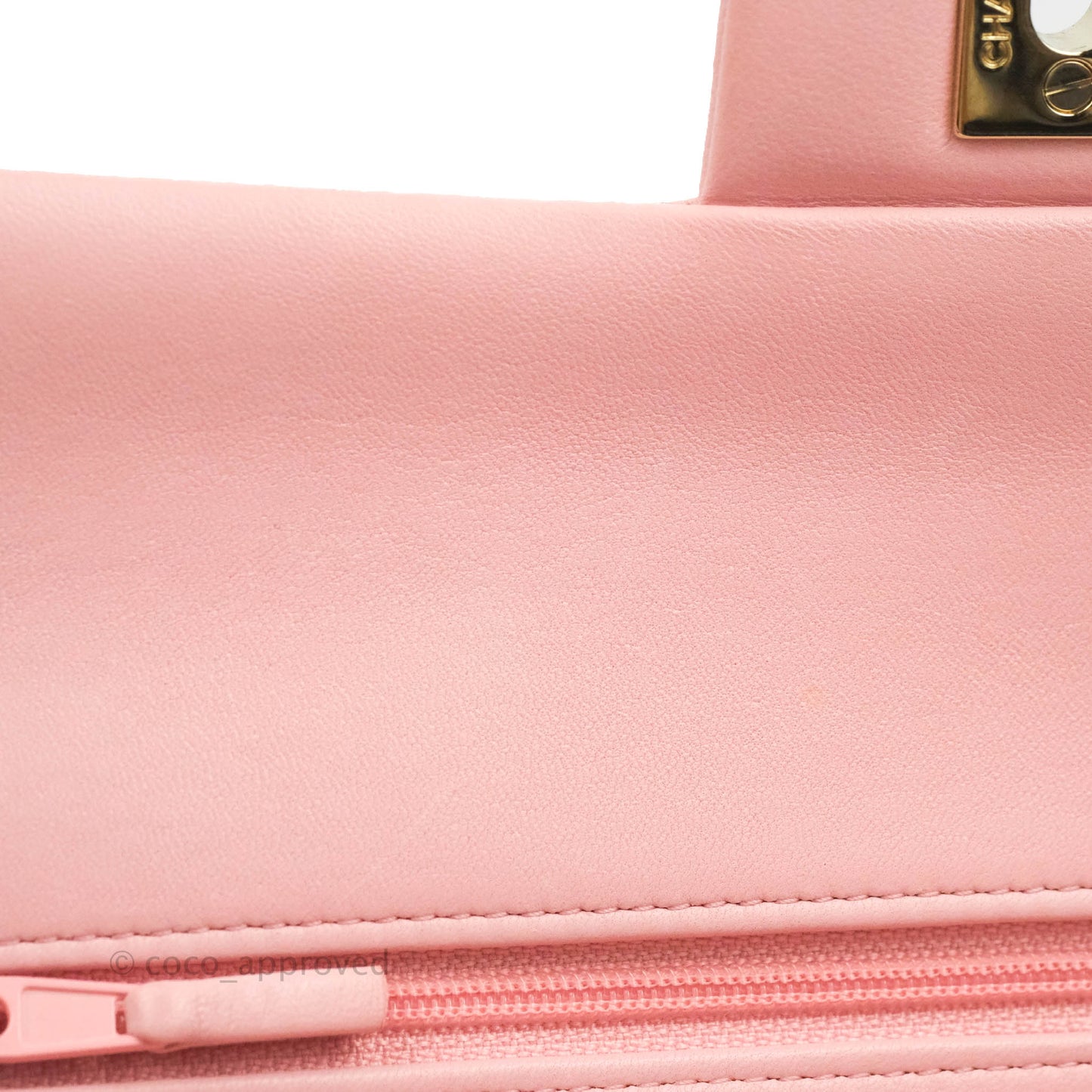 Chanel Classic M/L Medium Flap Quilted Pink Lambskin Gold Hardware