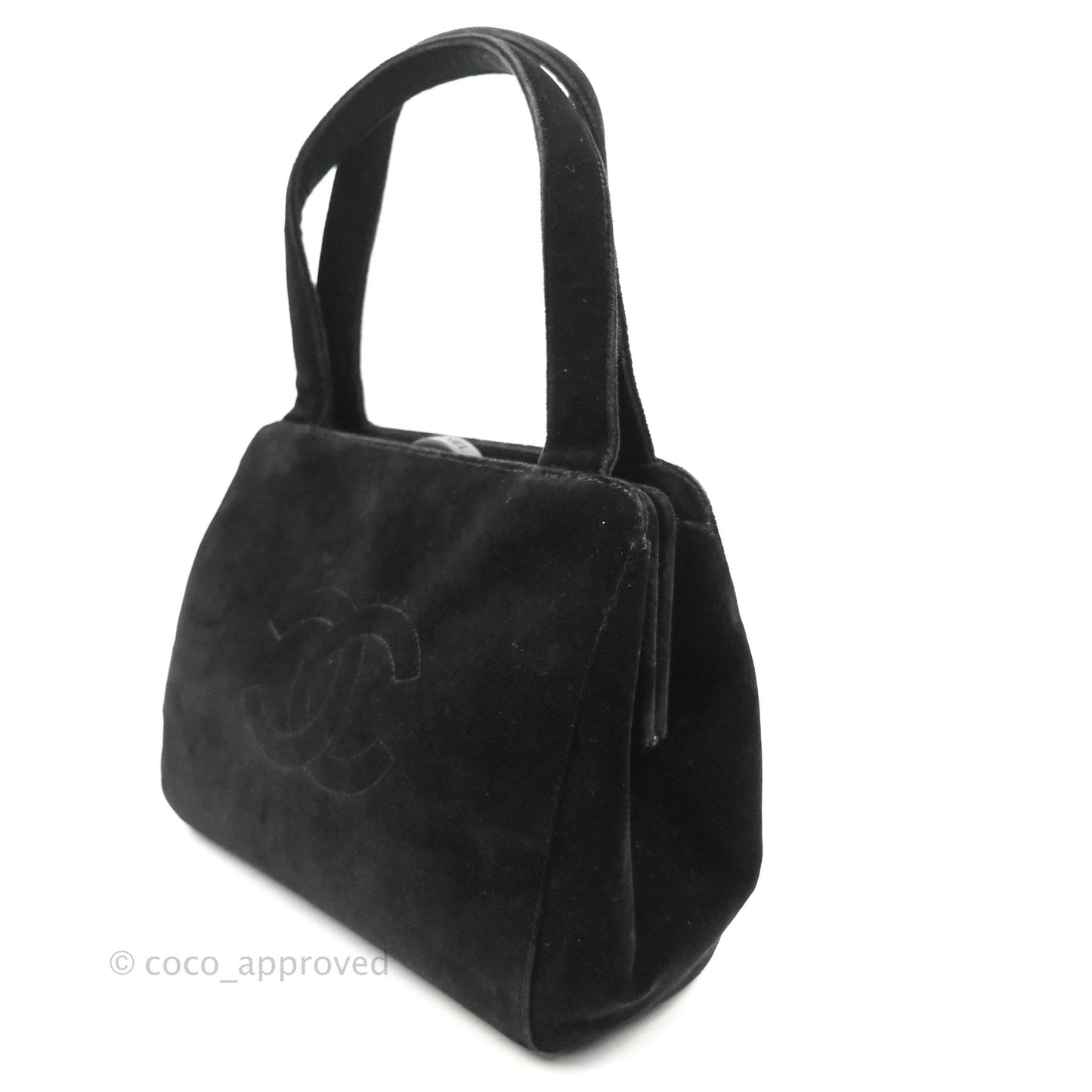 Chanel Vintage CC Handbag So Black Velvet