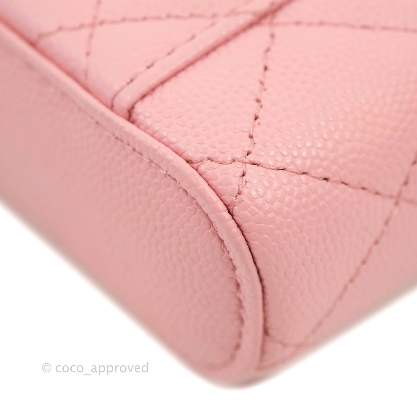 Chanel Vanity Phone Holder With Chain Pink Caviar Gold Hardware